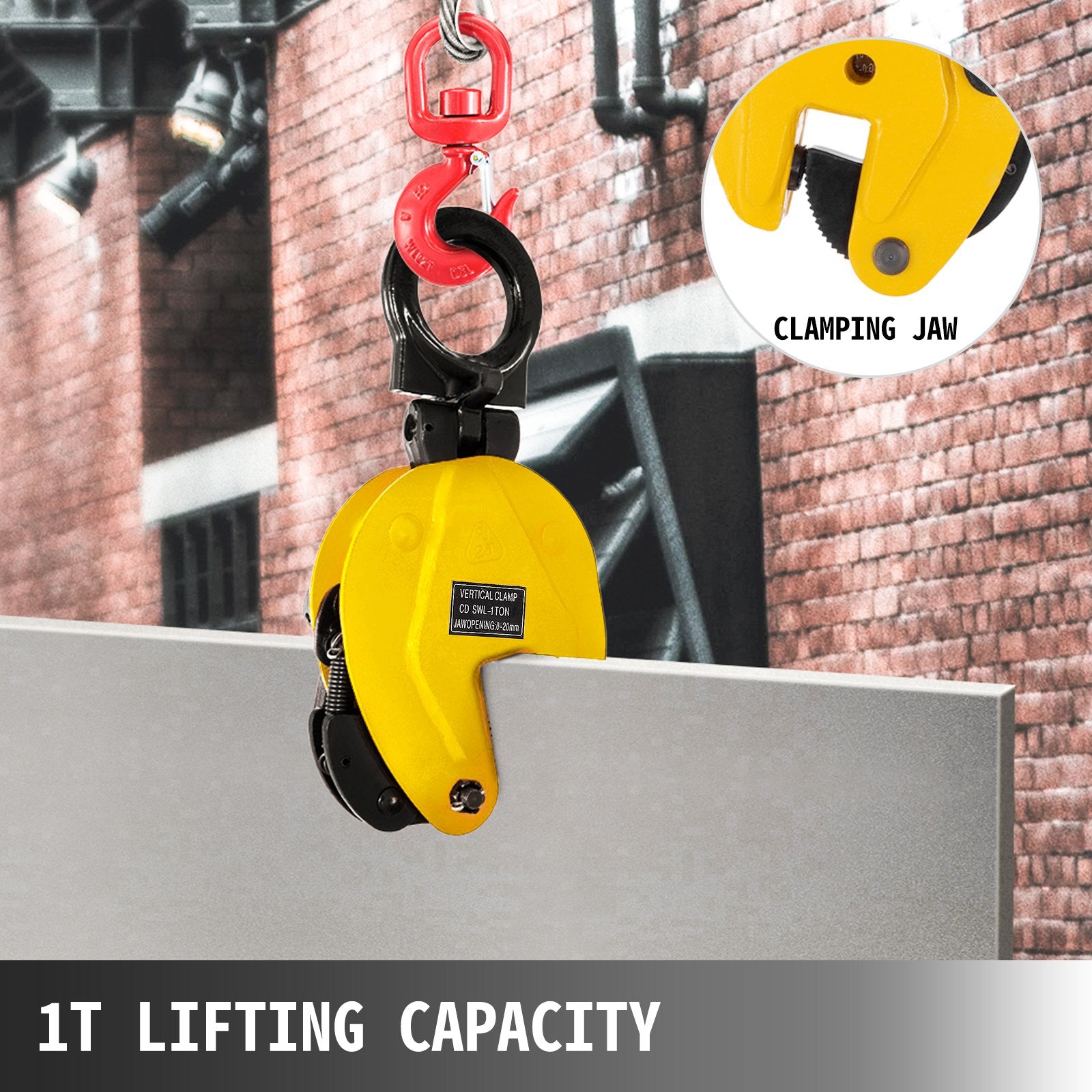 VEVOR 1T Vertical Plate Lifting Clamp Grab Clamp Dog Steel Lift Grip Sling