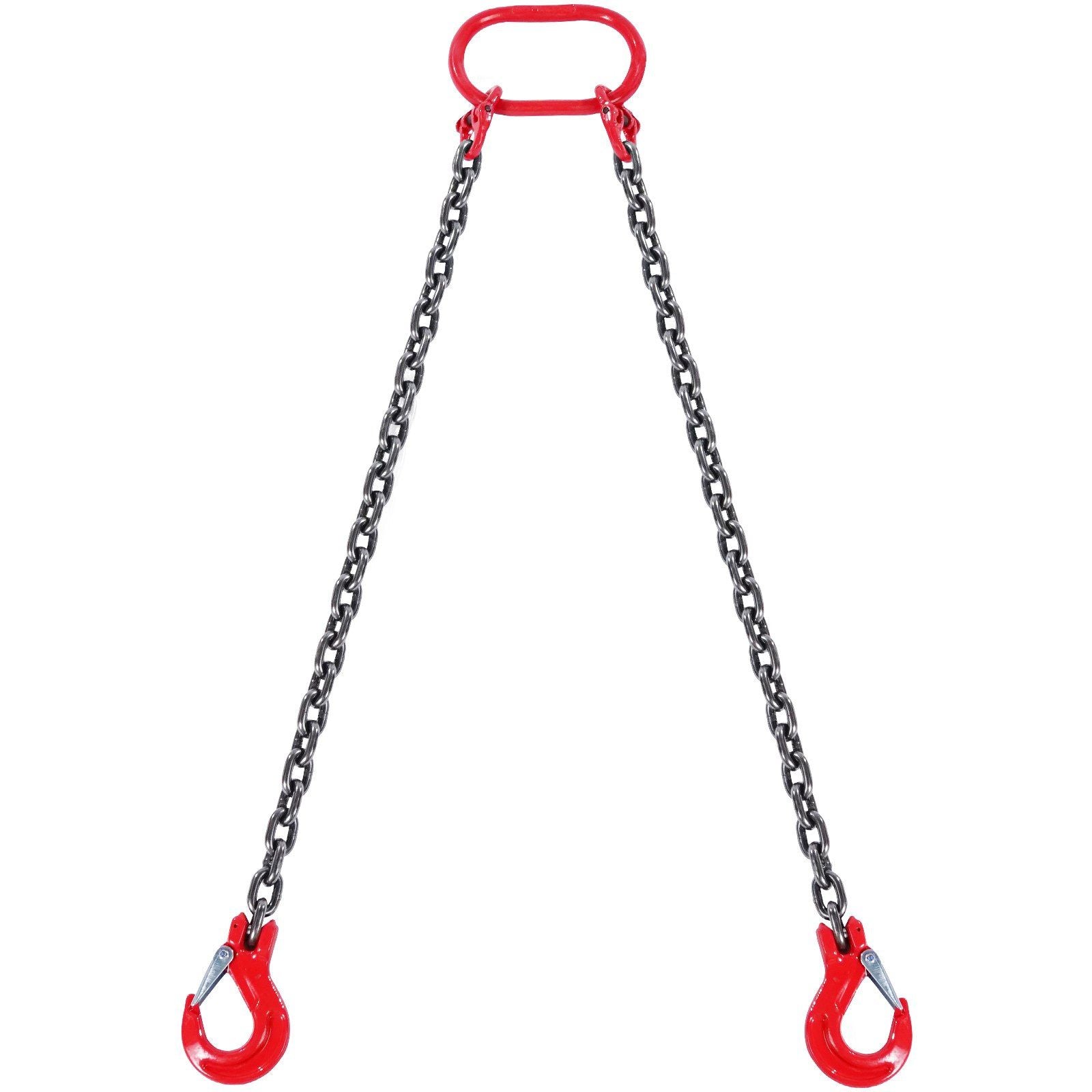 Chain Sling, 8 mm x 150 cm Lifting Chains with Hooks, G80 Engine Chain Hoist Lifts, 3 Ton Capacity Lifting Sling Chains for Engine Hoist, Engine Lift Chain with 2 Leg Grab Hooks, Heavy Duty