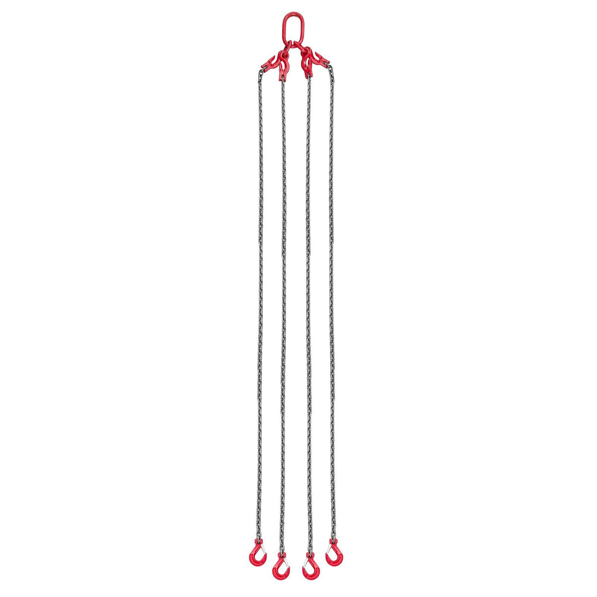 Chain Sling, 10mm x 3 m Lifting Chains with 4 Leg Grab Hooks, Heavy Duty G80 Alloy Steel Lifting Sling, 10.4 Ton Capacity, Adjustable Engine Chain Hoist Lifts for Cargo Security Towing