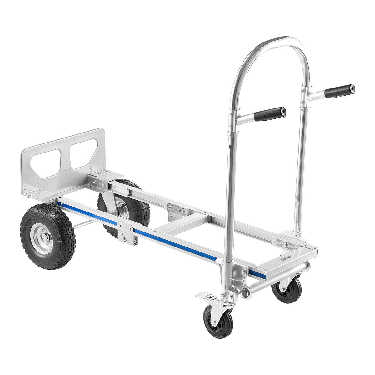 2 in 1 Hand Truck, 453.6 kg Load Capacity for 4-Wheel Mode, Convertible Hand Truck Dolly with Non-Slip Handle &amp; Wheels, Portable Trolley Dolly for Moving Home, Office, Warehouse, Supermarket