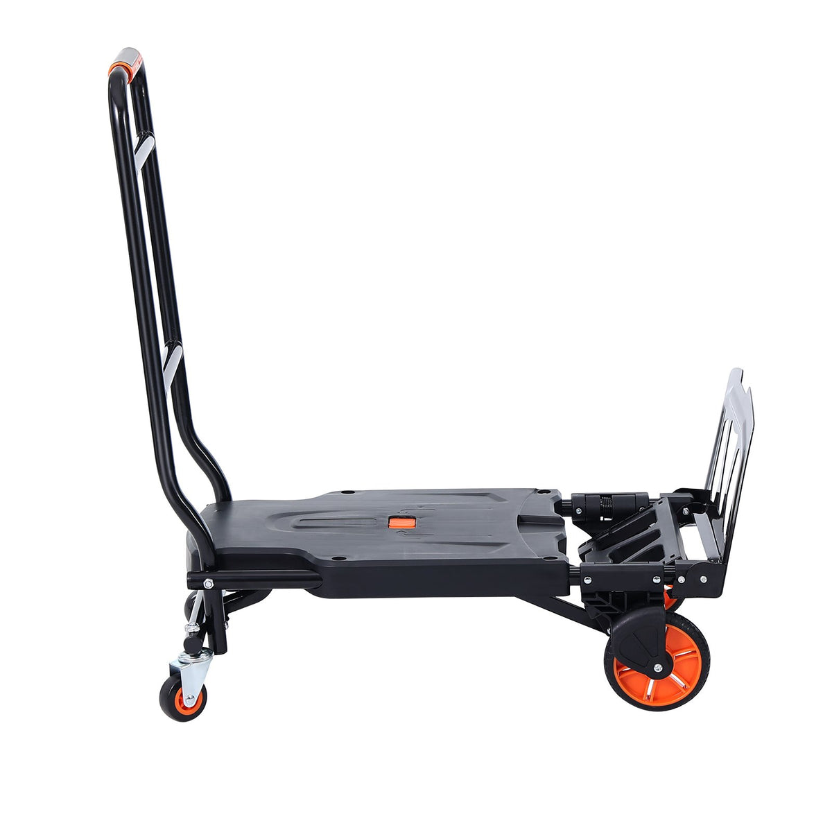 VEVOR Aluminum Hand Truck, 2 in 1, 136 kg Max Load Capacity, Heavy Duty Industrial Convertible Folding Hand Truck and Dolly, Utility Cart Converts from Hand Truck to Platform Cart with Rubber Wheels
