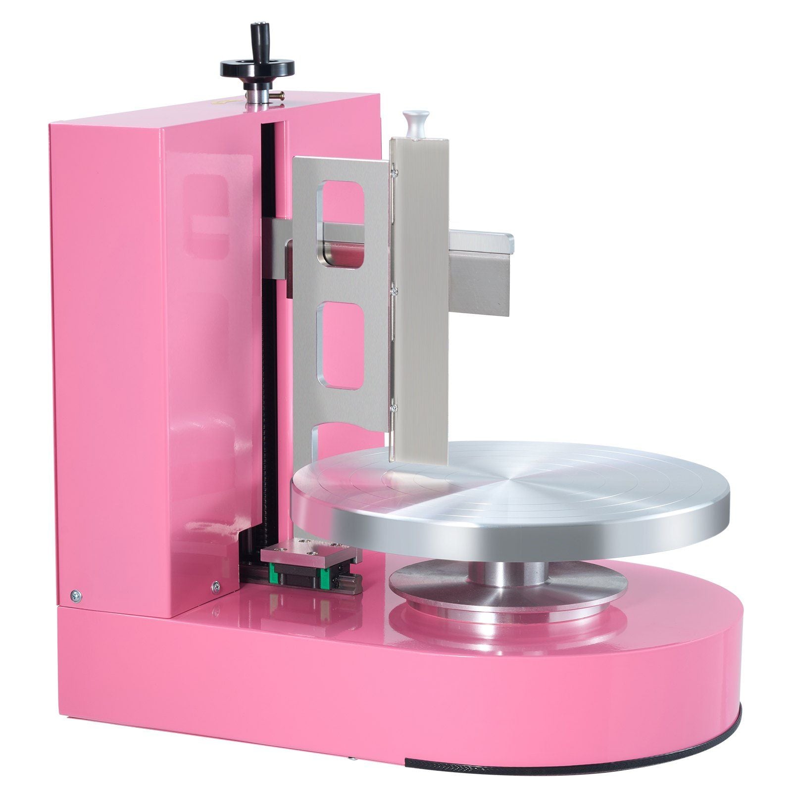 Cake Decorating Machine, Cake Cream Spreading Coating Smearing Machine, Low Noise Cake Frosting Machine, Turntable with Adjustable Scraper, for 4" to 12" Cake, 25-320RPM Rotating Speed, Pink