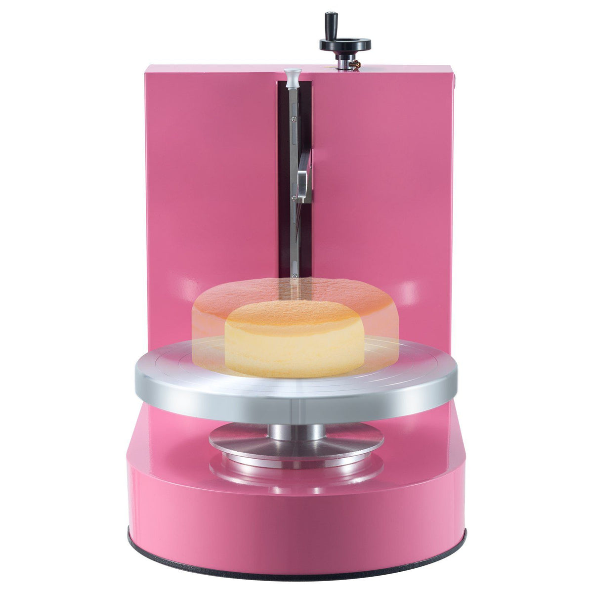 Cake Decorating Machine, Cake Cream Spreading Coating Smearing Machine, Low Noise Cake Frosting Machine, Turntable with Adjustable Scraper, for 4" to 12" Cake, 25-320RPM Rotating Speed, Pink