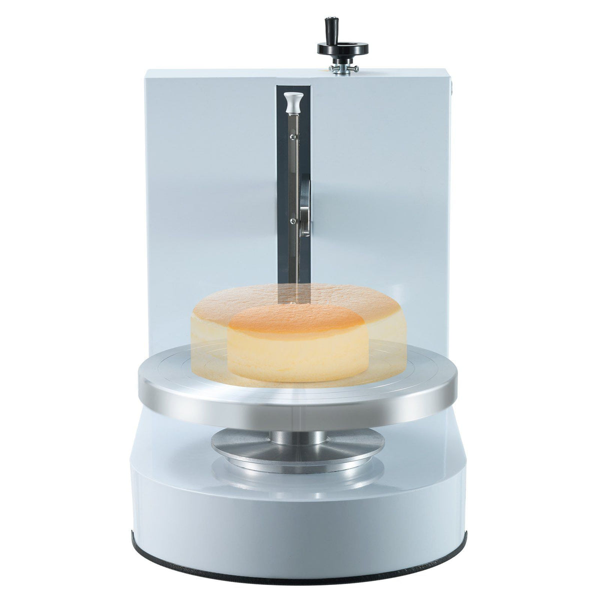 Cake Decorating Machine, Cake Cream Spreading Coating Smearing Machine, Low Noise Cake Frosting Machine, Turntable with Adjustable Scraper, for 6" to 14" Cake, 25-320RPM Rotating Speed, White