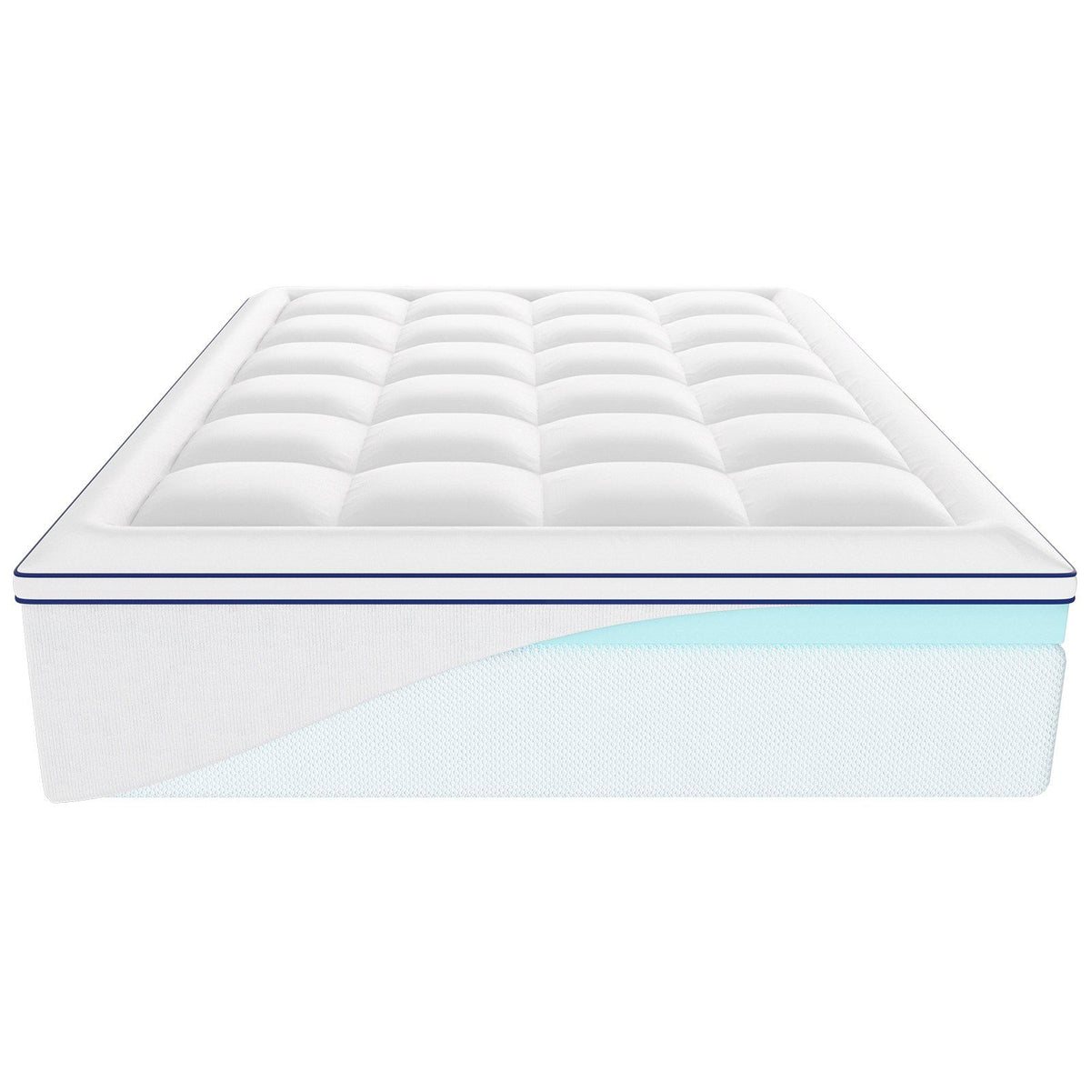 Mattress Topper, Queen Size, 76.2 mm Thickness, Memory Foam, Fiber Fill, Detachable &amp; Washable, Ergonomically Designed for Pressure Relief, Comfortable Cooling &amp; Breathable, for Hot Sleepers