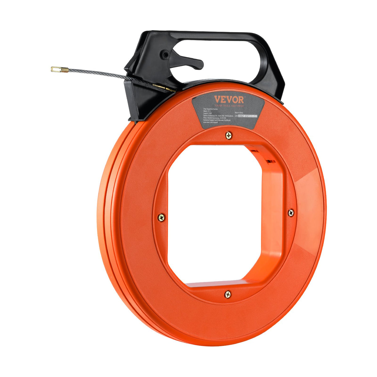 VEVOR Fish Tape, 38.1 m Length, 4.5 mm, PET Wire Puller with Optimized Housing and Handle, Easy-to-Use Cable Puller Tool, Flexible Wire Fishing Tools for Walls and Electrical Conduit, Non-Conductive