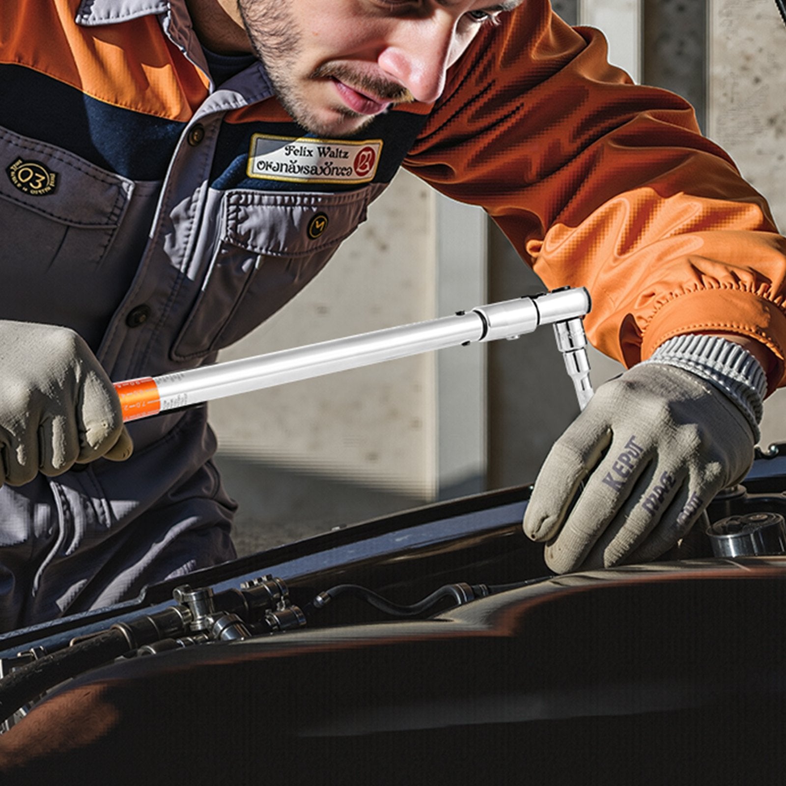 VEVOR Adjustable Click Torque Wrench, 1/2 Inch Drive, 20-160 lbf-ft/27.1-216.8 N.m, Dual-direction and Dual Range Scales, 72-Tooth, ±2% Precision, with Adapter Interchangeable Jaw and Ratchet Head