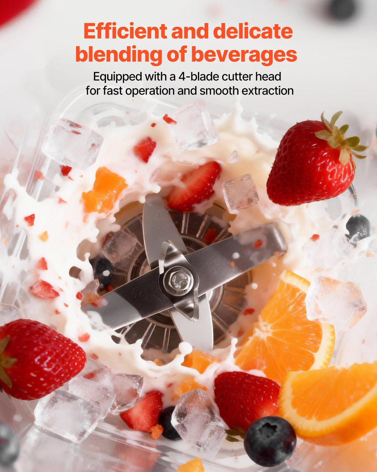 Blender, 2L Professional Countertop Blenders with Shield, 2200W 26000RPM Kitchen Food Processor Combo, Self-Cleaning, Speed Adjustable, 6 Preset Menu for Smoothies, Ice Crushing, Puree, White
