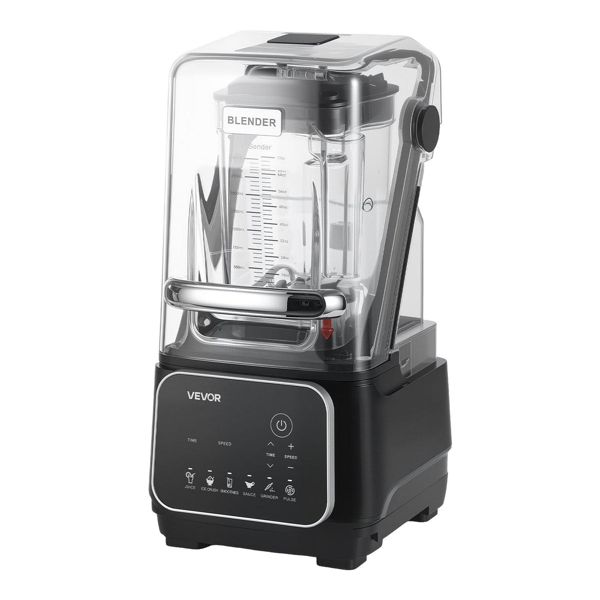 Blender, 2L Professional Countertop Blenders with Shield, 2200W 26000RPM Kitchen Food Processor Combo, Self-Cleaning, Speed Adjustable, 6 Preset Menu for Smoothies, Ice Crushing, Puree, Black