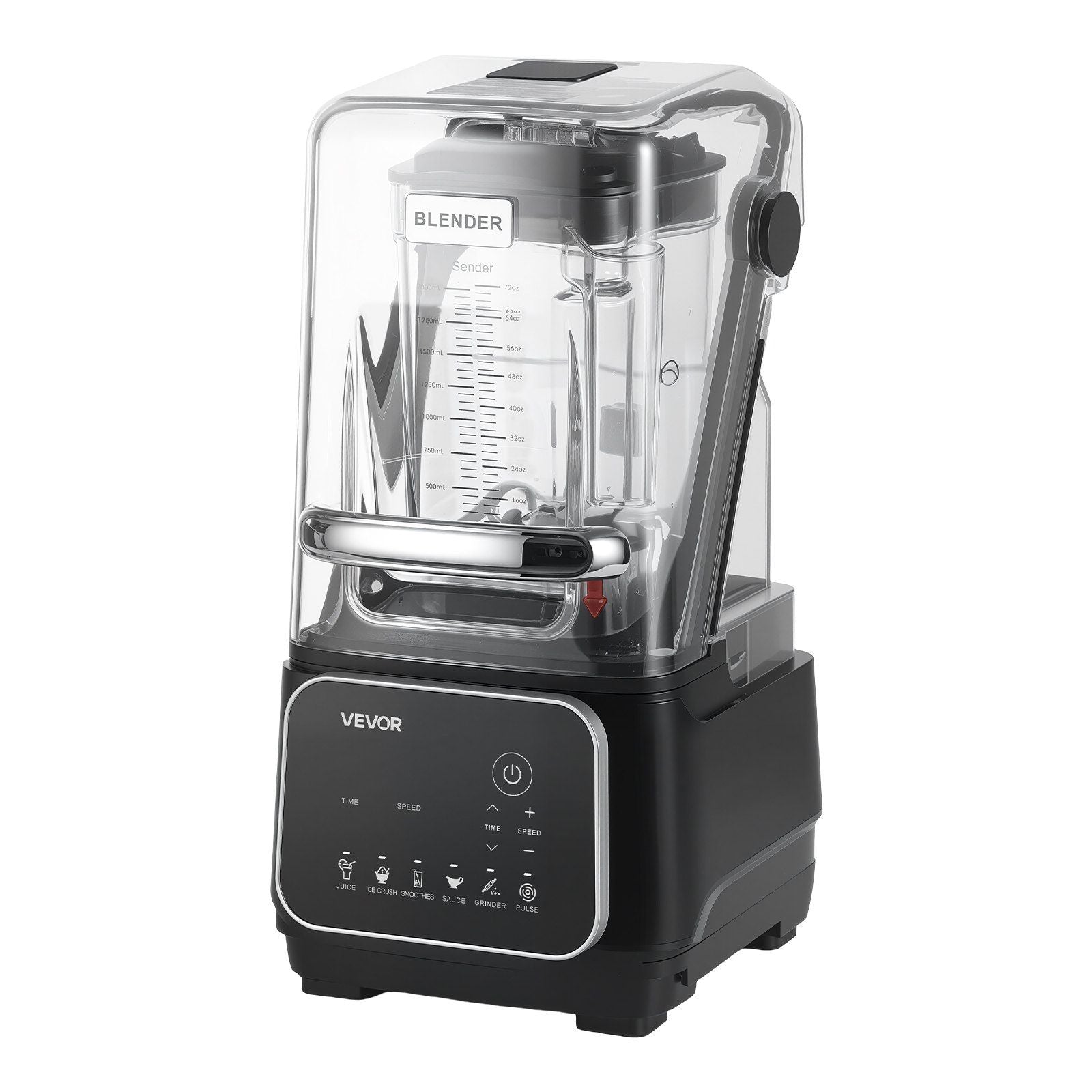 Blender, 2L Professional Countertop Blenders with Shield, 2200W 26000RPM Kitchen Food Processor Combo, Self-Cleaning, Speed Adjustable, 6 Preset Menu for Smoothies, Ice Crushing, Puree, Black