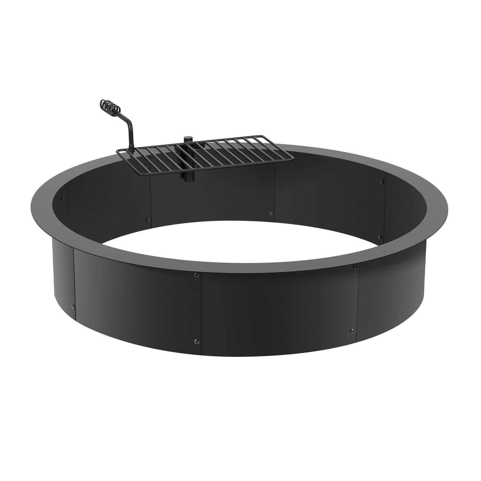 VEVOR Fire Pit Ring, Fire Pit Insert with Barbecue Fire Ring, 40-In Outer/36-In Inner Diameter, 8.5in Height, Carbon Steel Liner DIY Campfire Ring above/In-Ground, for Outdoor Camping, Bonfires