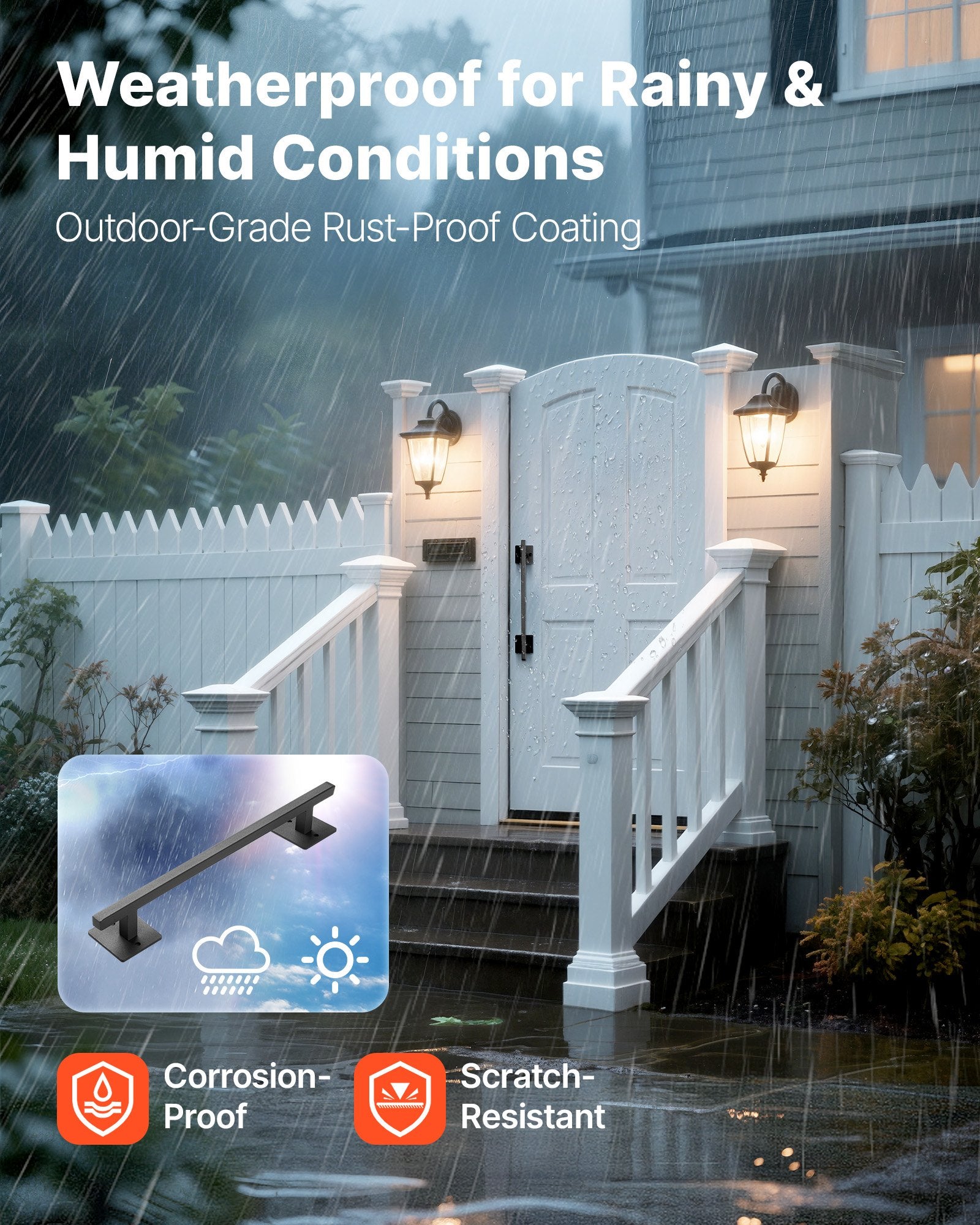 VEVOR Barn Door Handle, 320 mm Rustic Fence Gate Handle, Rust-Resistant Coating, Heavy Duty Carbon Steel Outdoor Gate Handles, Easy to Install, Metal Sliding Door Pulls for Garage Shed Closet Pantry