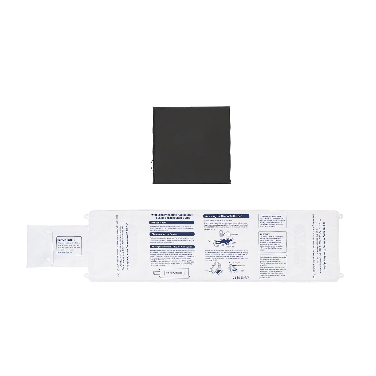 VEVOR Early Alert Bed Alarm System Wireless Bed and Chair Sensor Pad with Pager