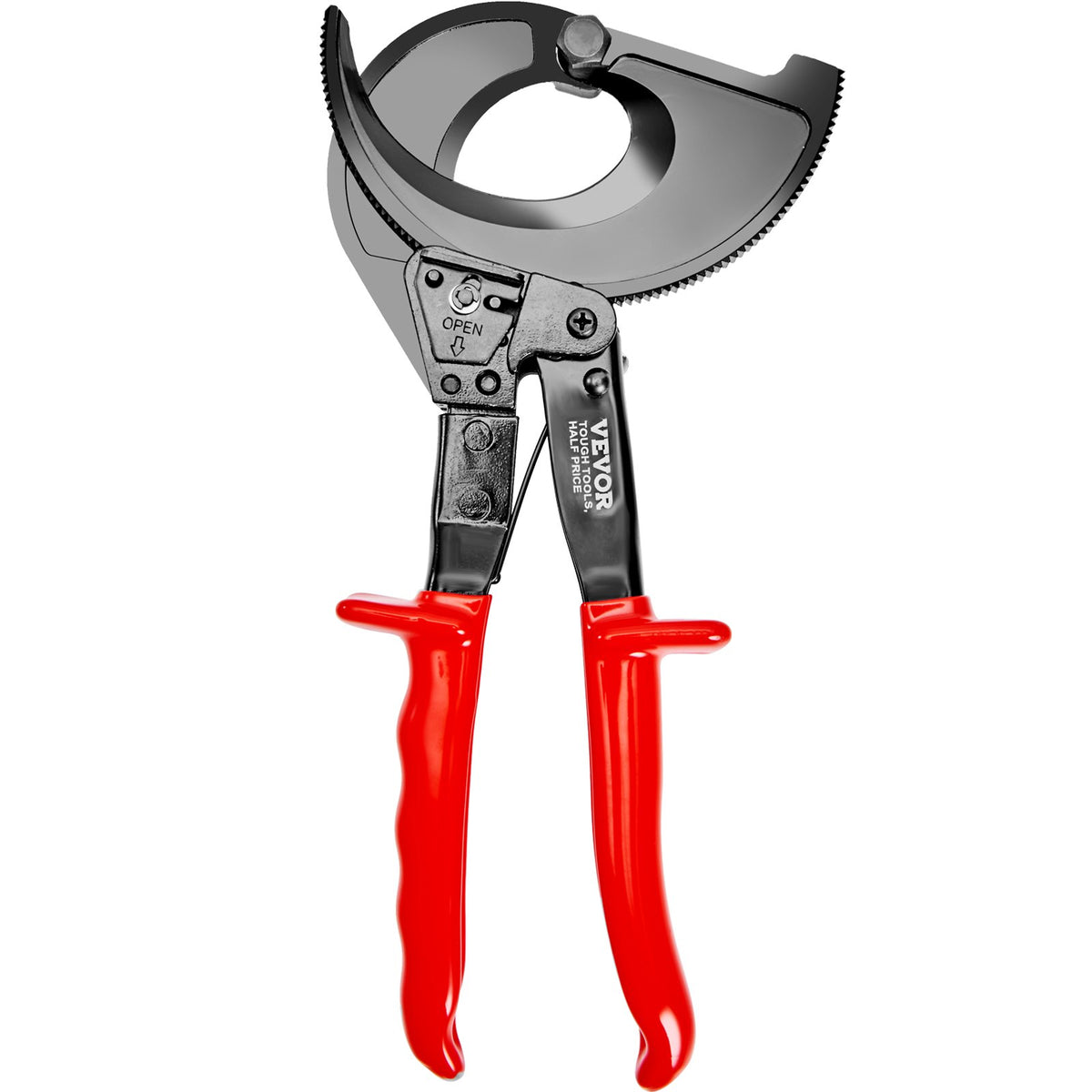 VEVOR Ratcheting Cable Cutter, 280mm Ratchet Wire and Cable Cutter, Cut up to 400 mm², with Comfortable Grip Handles, Easy to Use Quick-Release Lever, Silicon-Manganese Spring Steel Blade