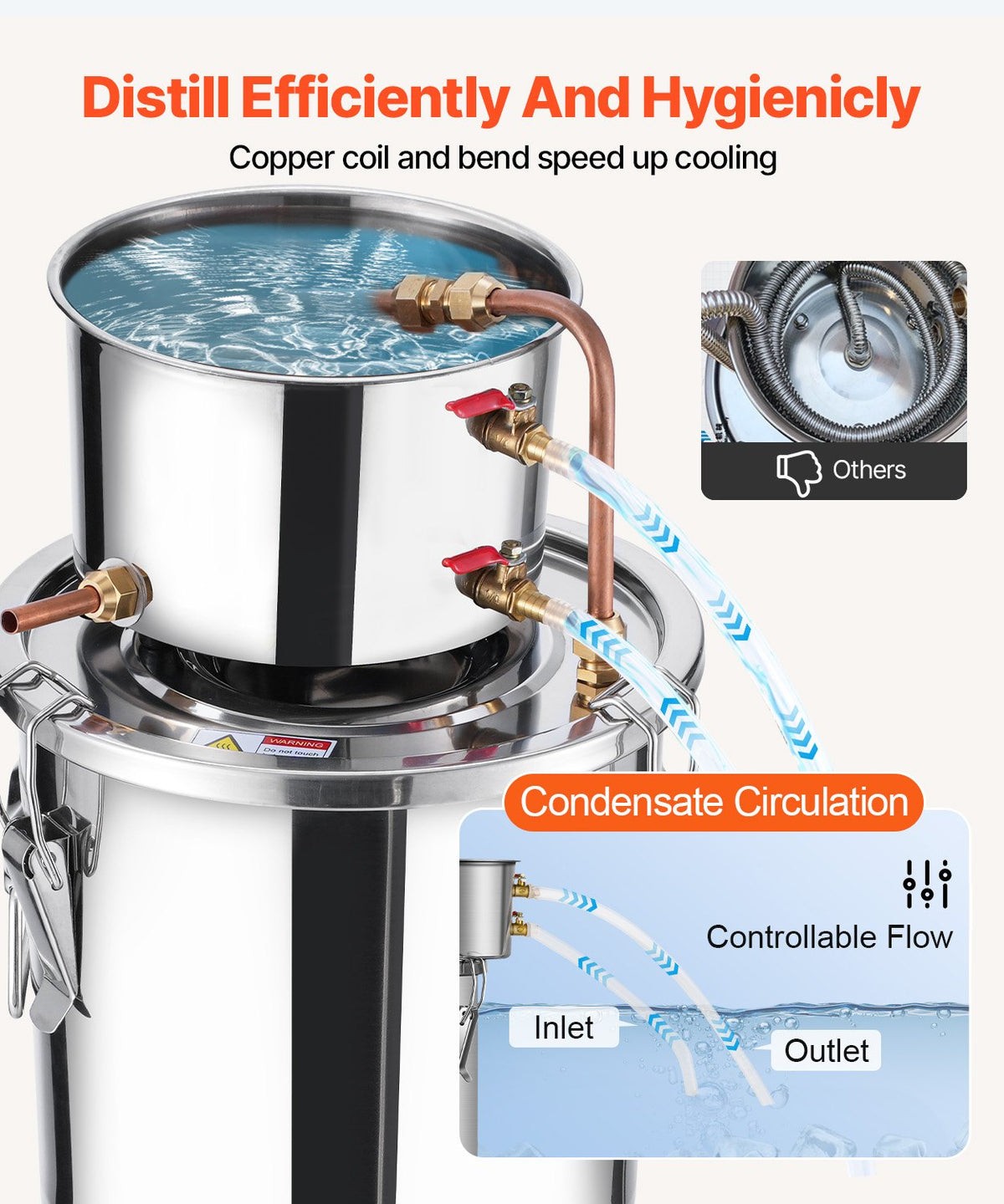 VEVOR Moonshine Still 3 Gal Water Alcohol Distiller Brewing Kit Stainless Steel