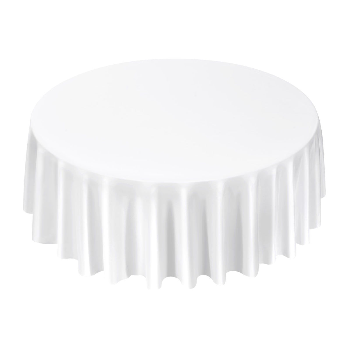 White Round Tablecloths 2 Pack, 120 Inches in Diameter, Stain- &amp; Wrinkle- Resistant, Machine Washable Table Clothes, Polyester Fabric Table Covers for Wedding, Party, Banquet, Formal Events