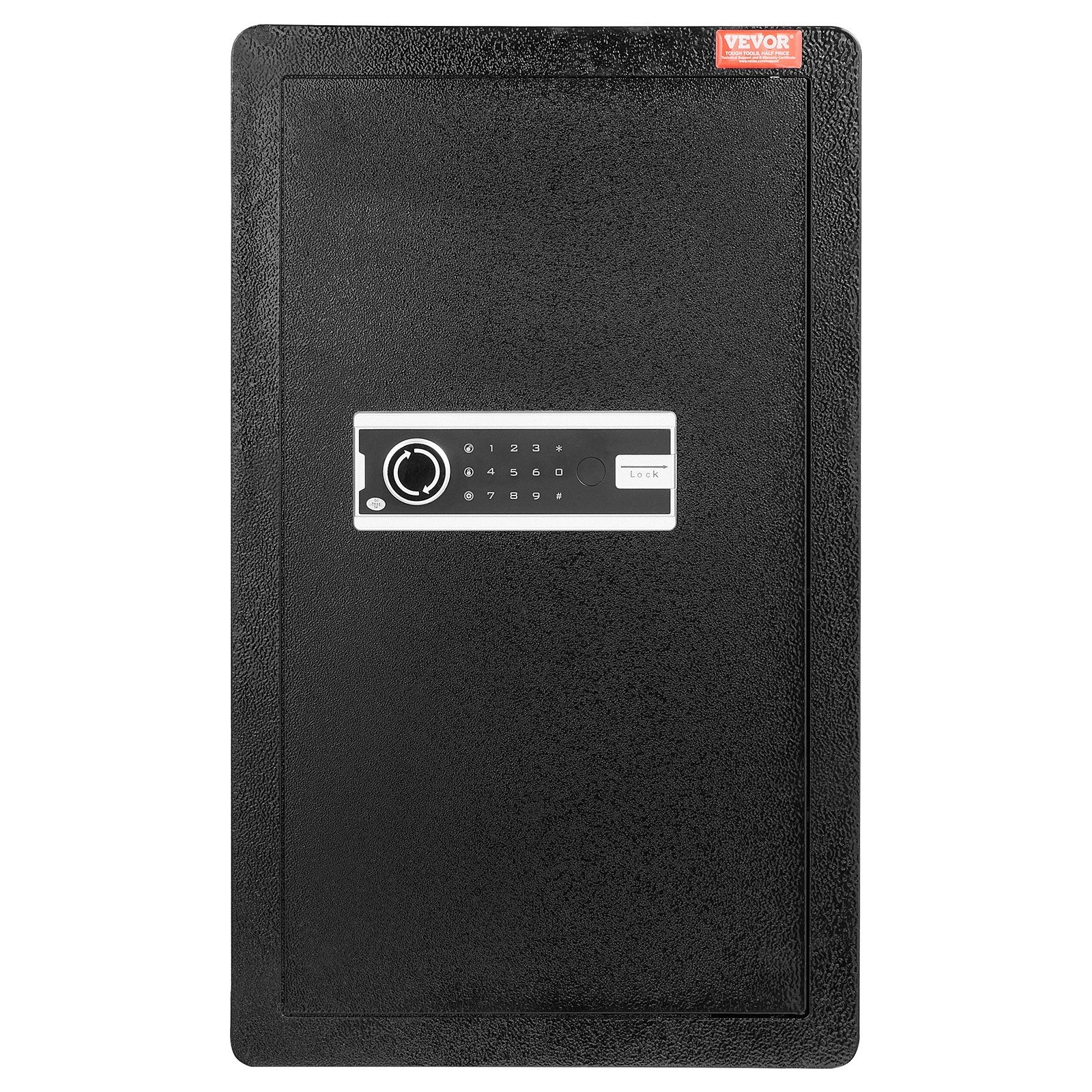 VEVOR Single Door 4.0 cu.ft Safe Box with Key Lock & Password, Safe Lock Box with Fireproof Bag, Key Rack, LED Light, 2 Shelves, and 1 Cabinet for Money, Documents, Jewelry, and Valuables, Black