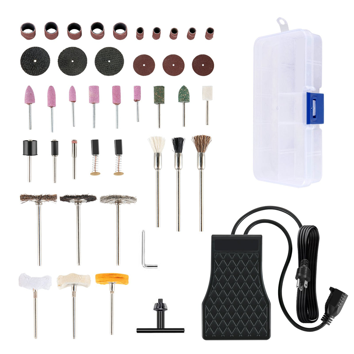 VEVOR Flex Shaft Grinder Rotary Tool 780W 6.5mm Chuck w/ Foot Pedal 45 Accessory