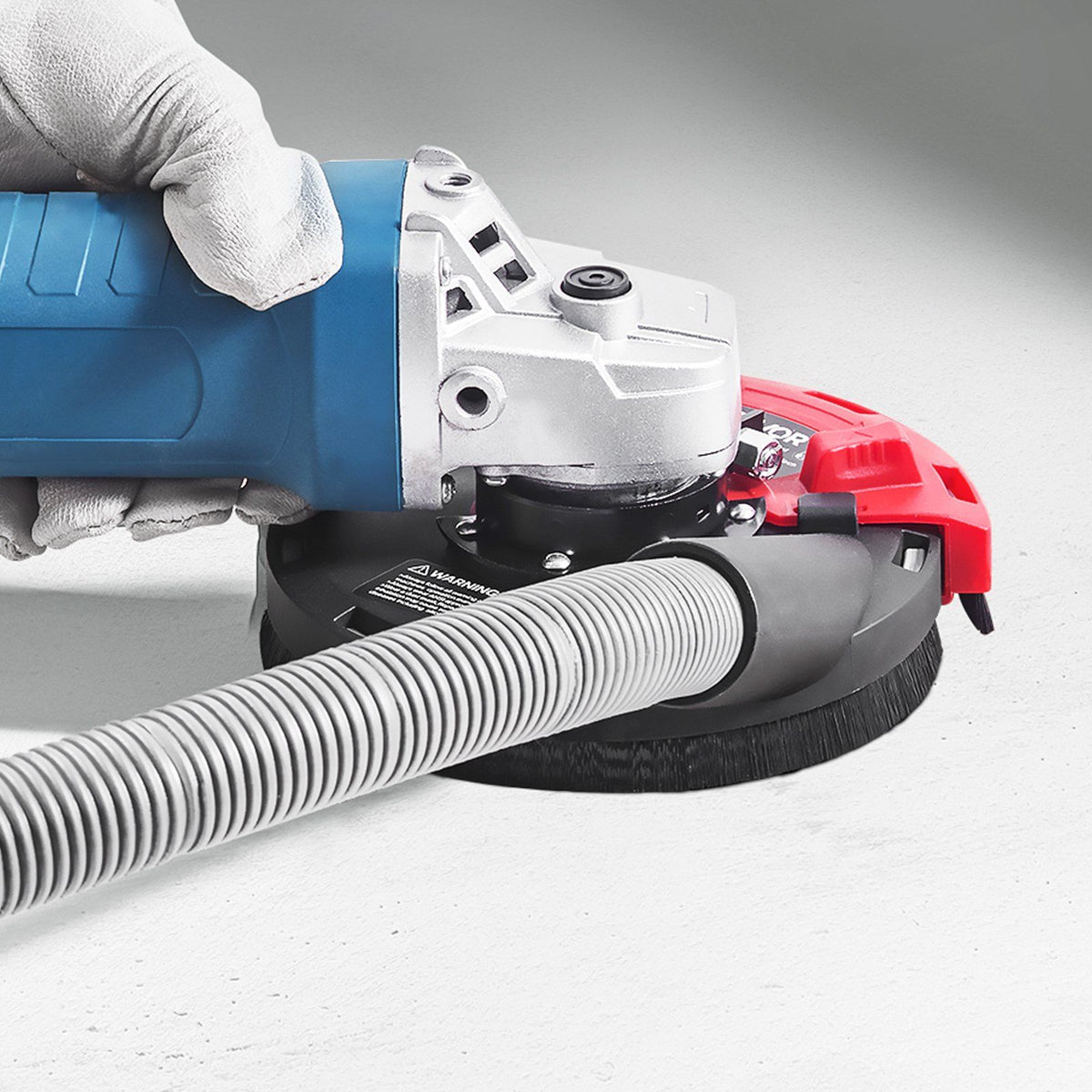 Grinding Dust Shroud for Angle Grinder, Universal 100-125mm, Surface Grinder Dust Shroud with 6 Clamping Washers & 125 mm Diamond Grinding Cup Wheel, Connect to Vacuum Cleaner, for Wood Concrete