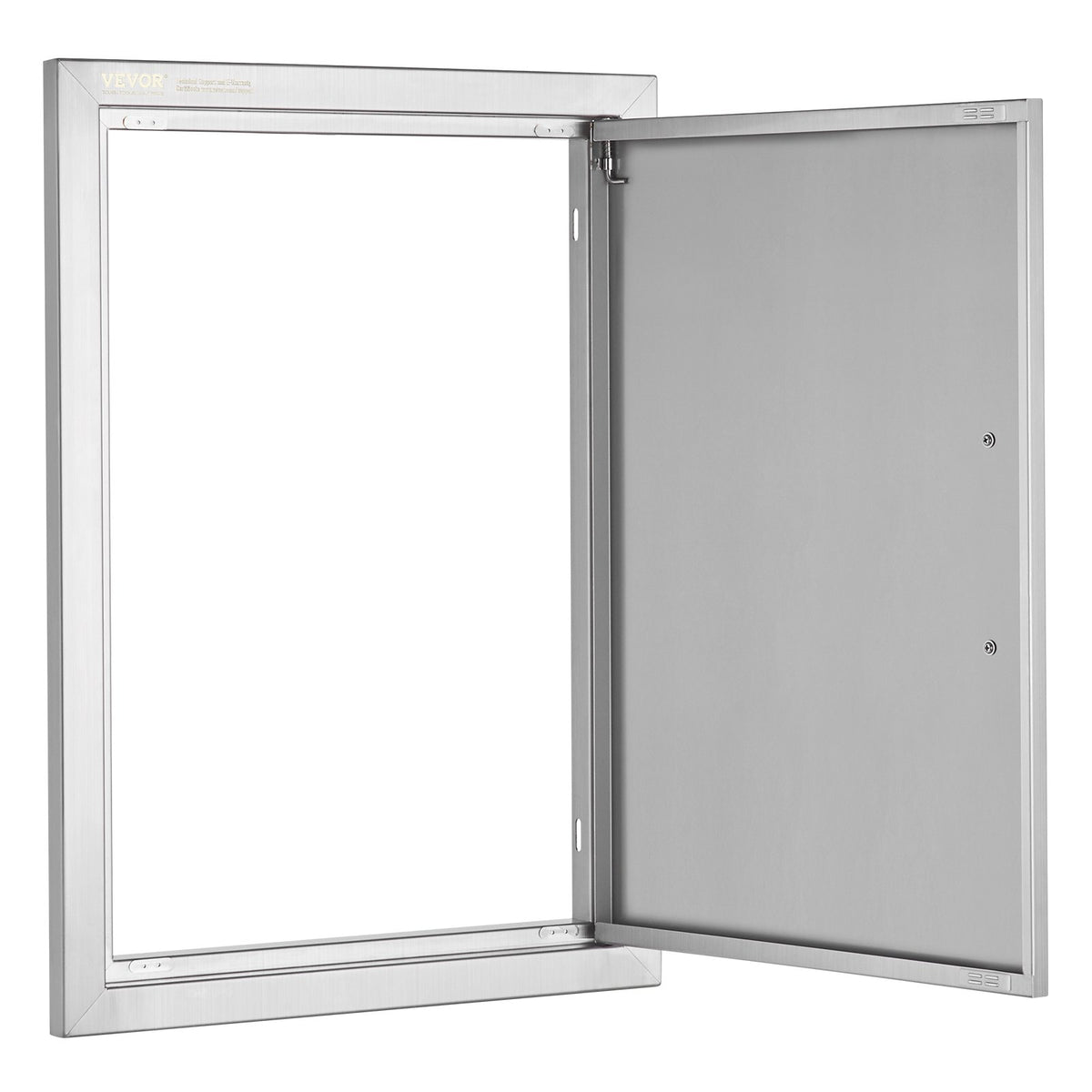VEVOR BBQ Access Door, 432x610 mm Single Outdoor Kitchen Door, Stainless Steel Flush Mount Door, Wall Vertical Door with Handle, for BBQ Island, Grilling Station, Outside Cabinet