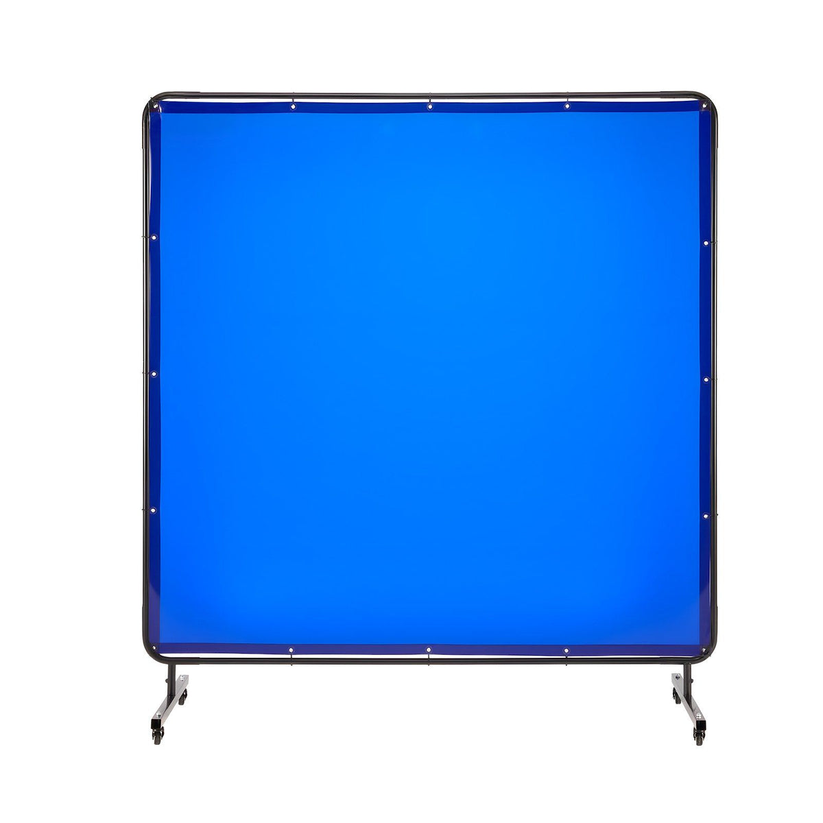 Welding Screen with Frame, 1.74 x 1.74 m Welding Curtain Screen, Flame-Resistant Vinyl Protection Screens with Lockable Swivel Wheels & 6-Level UV Protection for Workshop/Industrial Use, Blue