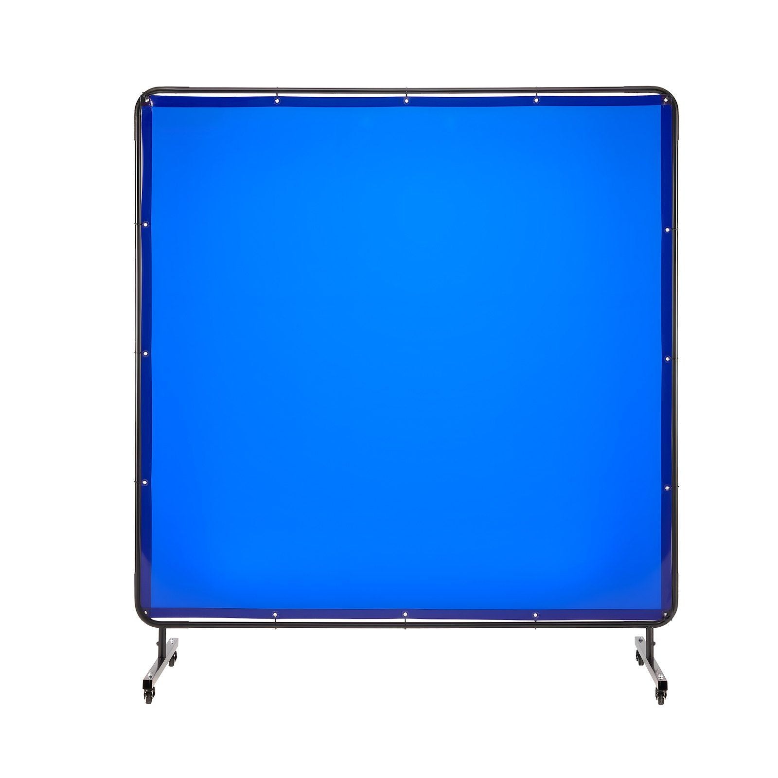 Welding Screen with Frame, 1.74 x 1.74 m Welding Curtain Screen, Flame-Resistant Vinyl Protection Screens with Lockable Swivel Wheels & 6-Level UV Protection for Workshop/Industrial Use, Blue