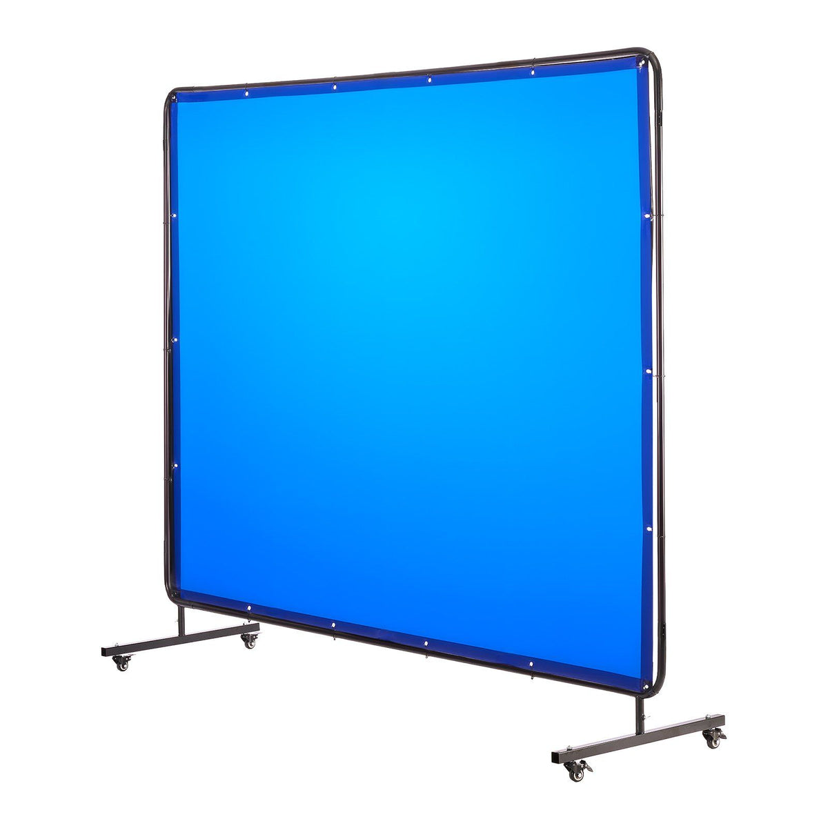 Welding Screen with Frame, 1.74 x 2.34m Welding Curtain Screen, Flame-Resistant Vinyl Protection Screens with Lockable Swivel Wheels &amp; 6-Level UV Protection for Workshop/Industrial Use, Blue