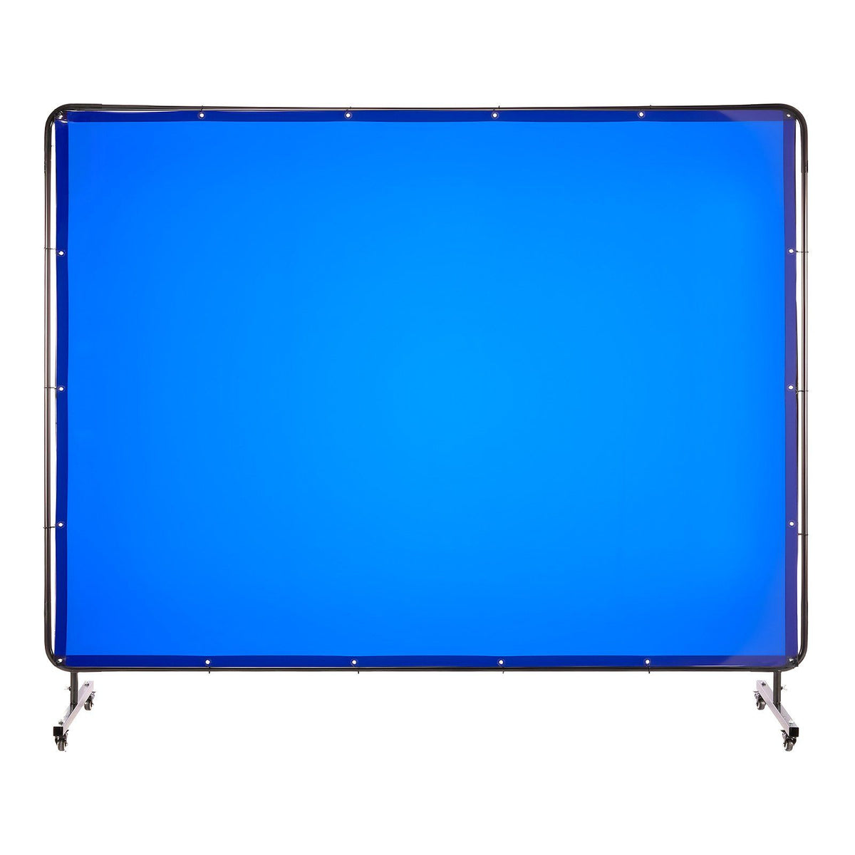 Welding Screen with Frame, 1.74 x 2.34m Welding Curtain Screen, Flame-Resistant Vinyl Protection Screens with Lockable Swivel Wheels & 6-Level UV Protection for Workshop/Industrial Use, Blue