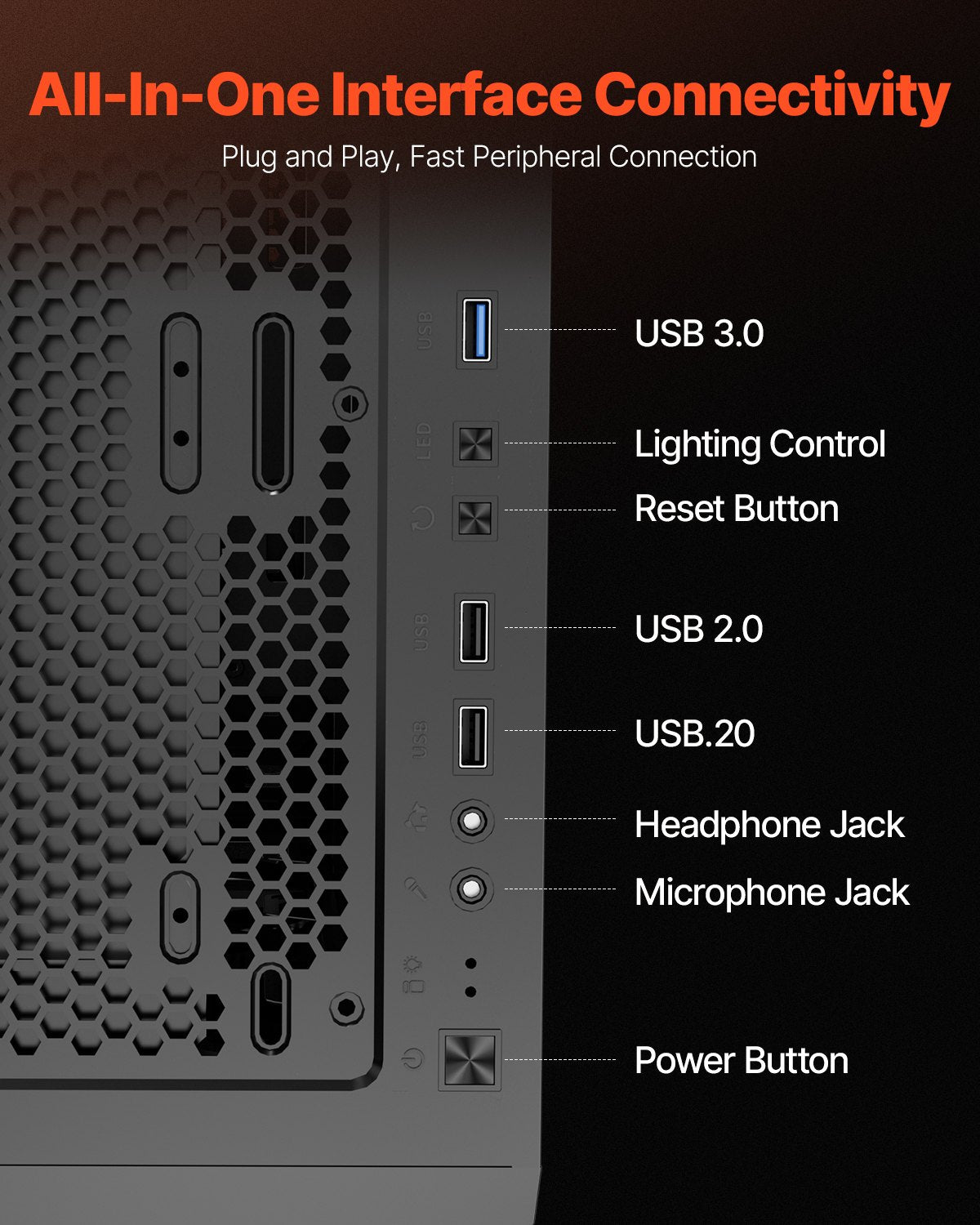 VEVOR Mid-Tower ATX PC Gaming Case Computer Case Box with 3 x 120 mm ARGB Fans