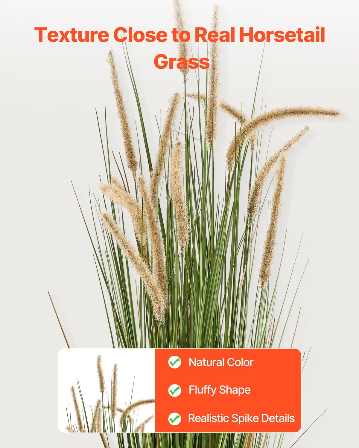 Artificial Grass Plant, 2 Pack 1499mm Horsetail Reed Grass in Pot, Premium PVC Faux Fake Greenery Shrubs Plant for Indoor Outdoor House Home Garden Office Room Décor, Housewarming, Green