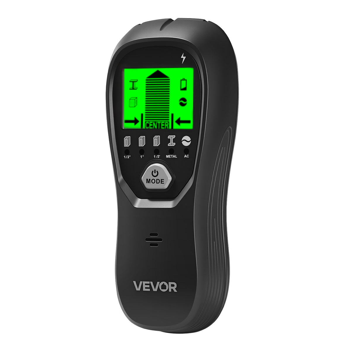 VEVOR Stud Finder Wall Scanner, 5 in 1, Electronic Wall Stud Detector with Smart Sensor, High-Definition LCD Display and Audio Alarm, for the Center and Edge of Metal, AC Wire, Joists, Pipes, Black