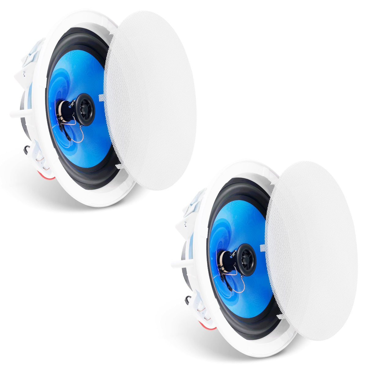 VEVOR 2 PCs 203.2 mm in Ceiling Speakers, 50-Watts, Flush Mount Ceiling &amp; in-Wall Speakers System with Impedance 89dB Sensitivity, for Home Kitchen Living Room Bedroom or Covered Outdoor Porches