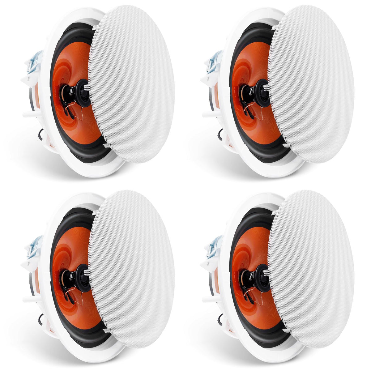 VEVOR 4 PCs 203.2 mm in Ceiling Speakers, 100-Watts, Flush Mount Ceiling & in-Wall Speakers System with 8ΩImpedance 89dB Sensitivity, for Home Kitchen Living Room Bedroom or Covered Outdoor Porches