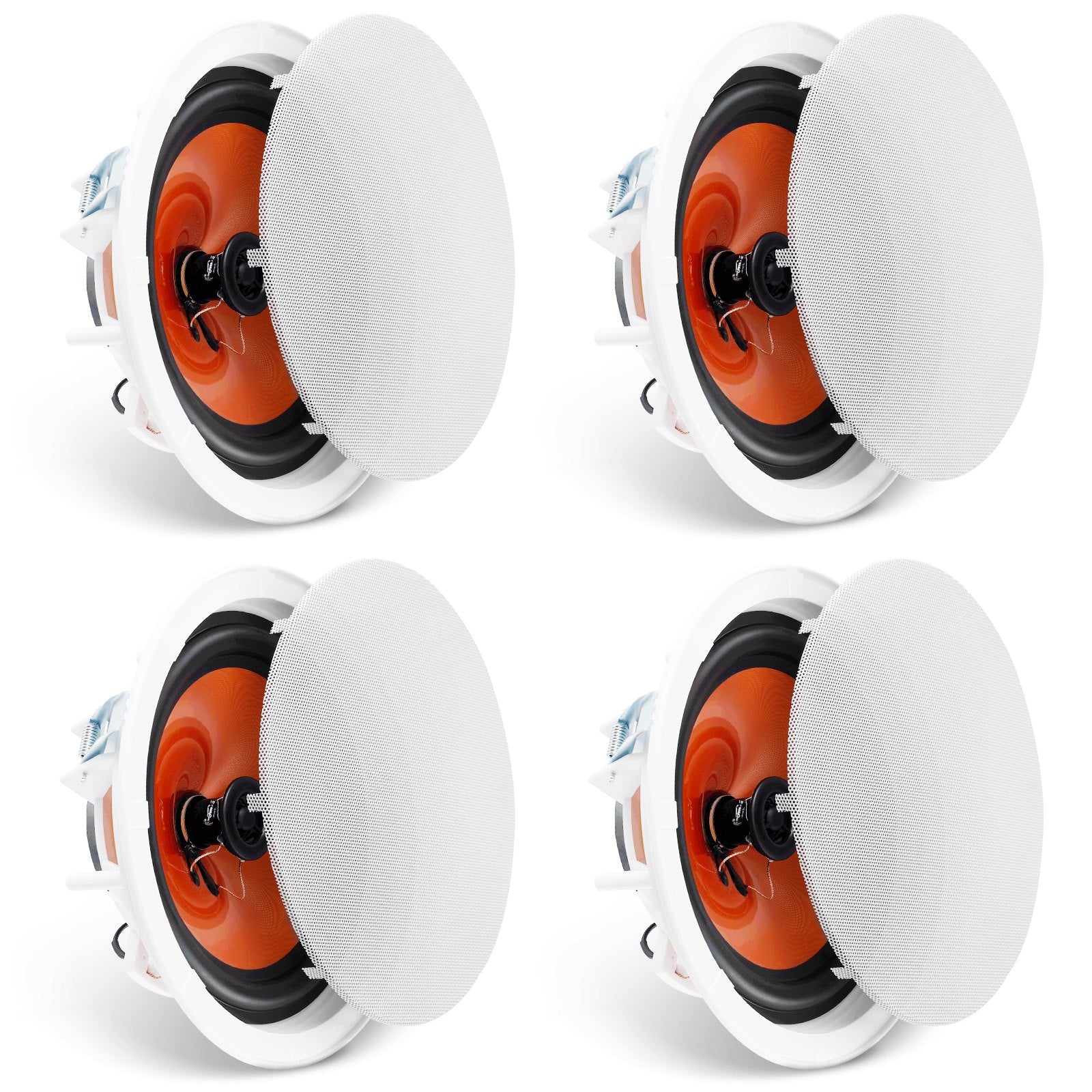 VEVOR 4 PCs 203.2 mm in Ceiling Speakers, 100-Watts, Flush Mount Ceiling & in-Wall Speakers System with 8ΩImpedance 89dB Sensitivity, for Home Kitchen Living Room Bedroom or Covered Outdoor Porches