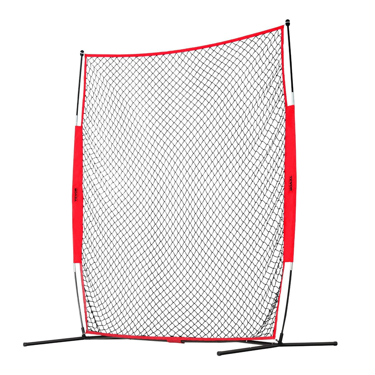 Barricade Backstop Net, 7x7 ft Ball Sports Barrier Netting, Portable Practice Equipment with Carry Bag, Protection Screen for Baseball Softball Lacrosse Soccer Hockey Training, for Backyard