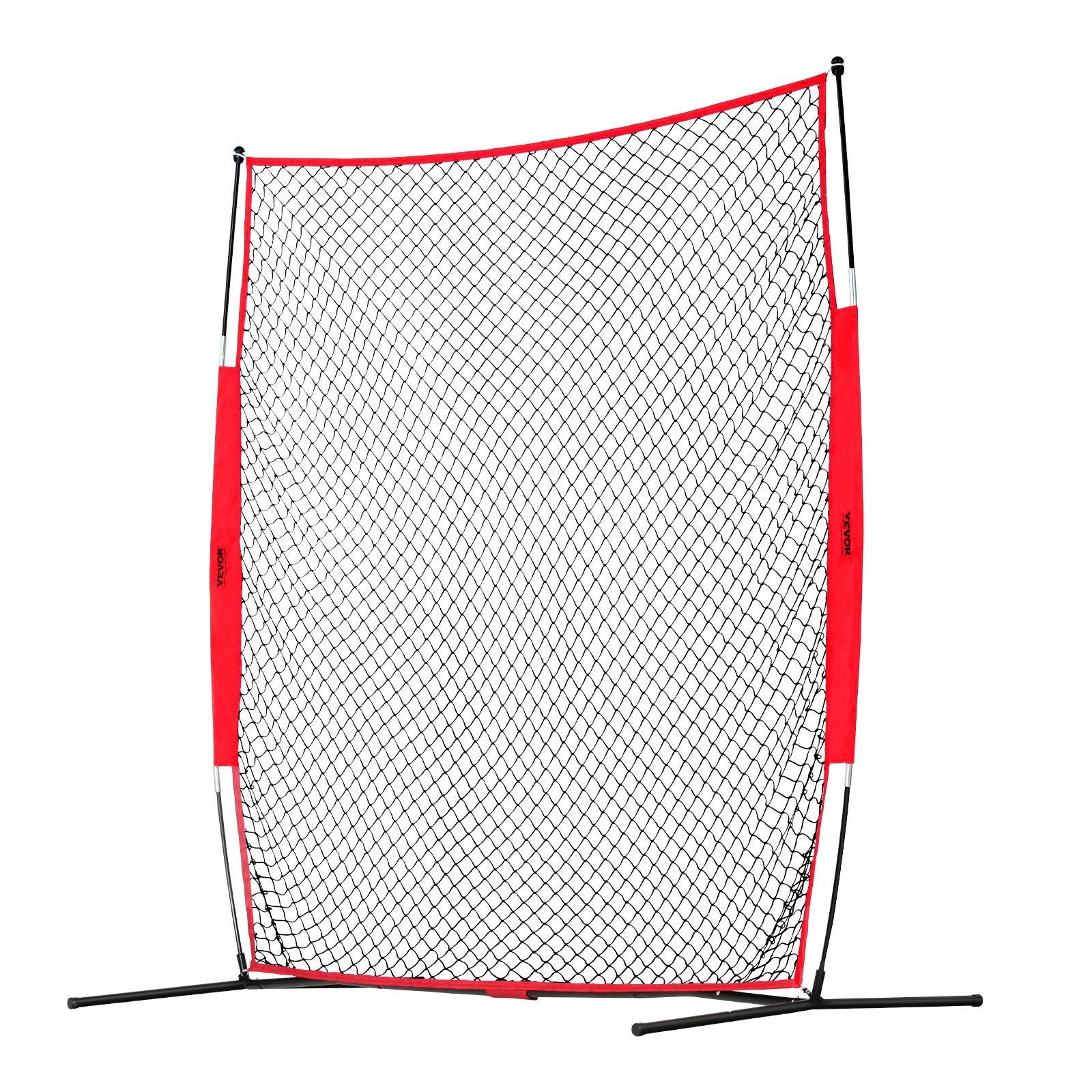 Barricade Backstop Net, 7x7 ft Ball Sports Barrier Netting, Portable Practice Equipment with Carry Bag, Protection Screen for Baseball Softball Lacrosse Soccer Hockey Training, for Backyard