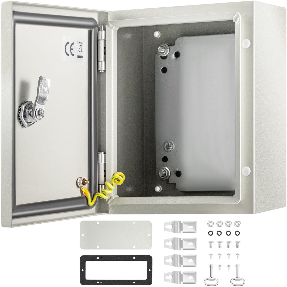 VEVOR NEMA Steel Enclosure, 25 x 20 x 15 cm NEMA 4X Steel Electrical Box, IP66 Waterproof &amp; Dustproof, Outdoor/Indoor Electrical Junction Box, with Mounting Plate