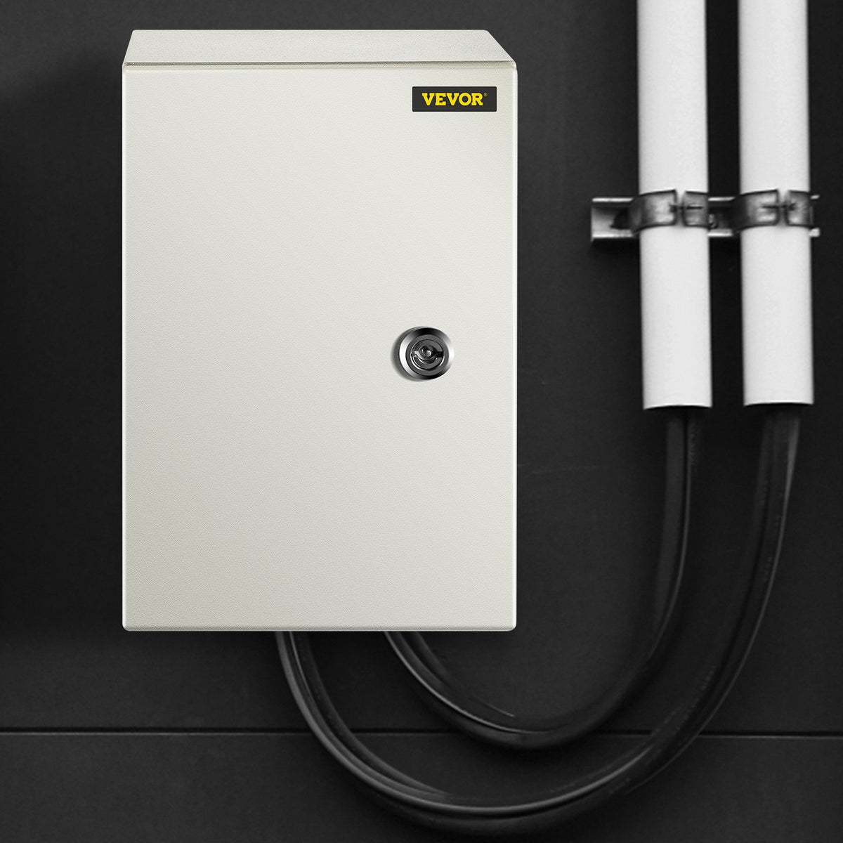 VEVOR NEMA Steel Enclosure ,12 x 8 x 6\'\' NEMA 4X Steel Electrical Box, IP66 Waterproof & Dustproof, Outdoor/Indoor Electrical Junction Box, with Mounting Plate