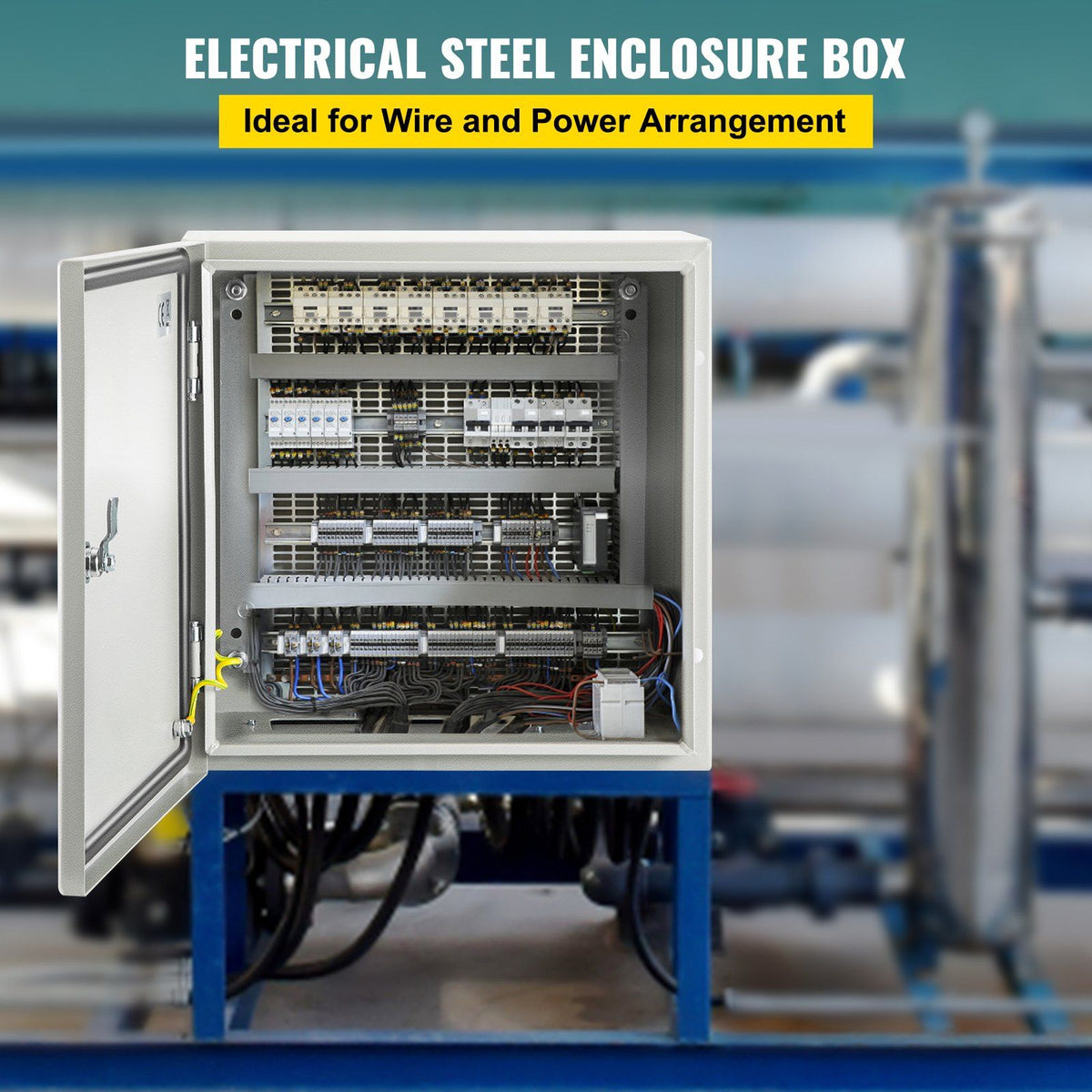 NEMA Steel Enclosure, 16 x 16 x 8\'\' NEMA 4X Steel Electrical Box, IP66 Waterproof & Dustproof, Outdoor/Indoor Electrical Junction Box, with Mounting Plate