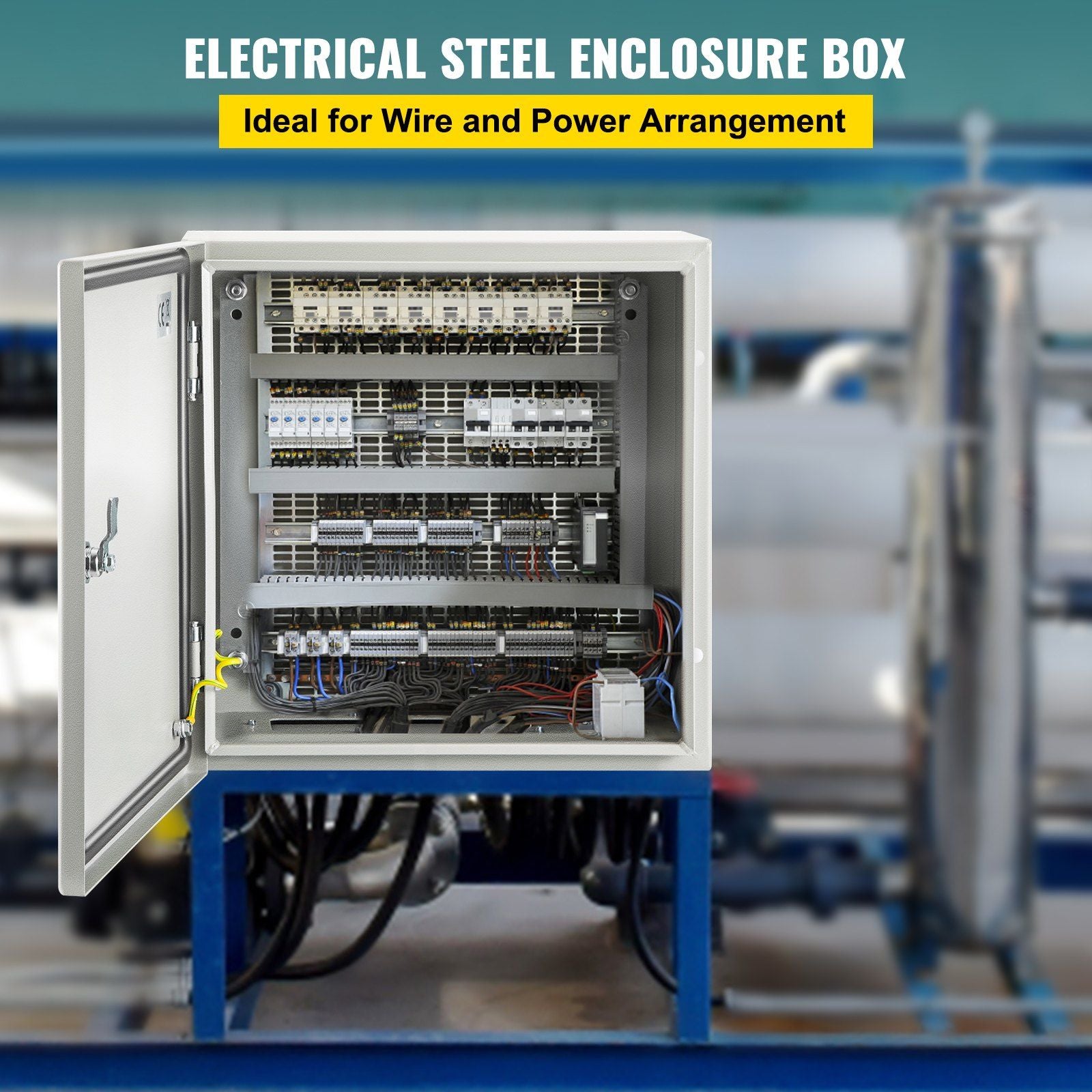 NEMA Steel Enclosure, 16 x 16 x 8\'\' NEMA 4X Steel Electrical Box, IP66 Waterproof & Dustproof, Outdoor/Indoor Electrical Junction Box, with Mounting Plate