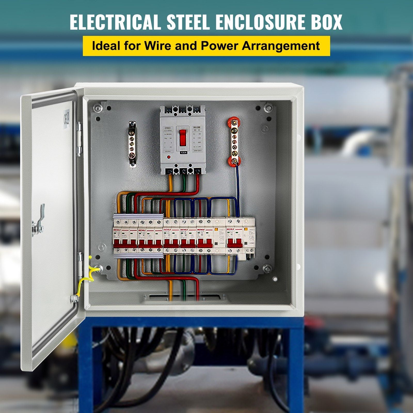 NEMA Steel Enclosure, 20 x 20 x 6\'\' NEMA 4X Steel Electrical Box, IP66 Waterproof & Dustproof, Outdoor/Indoor Electrical Junction Box, with Mounting Plate