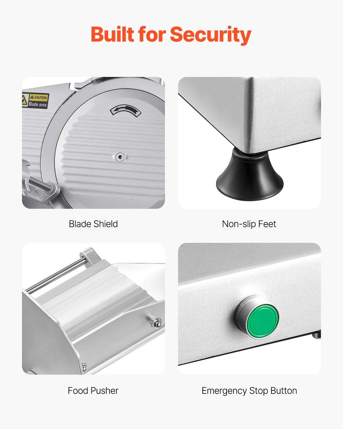 VEVOR Meat Slicer 180W 250 mm Electric Deli Food Slicer for Meat Bread Cheese