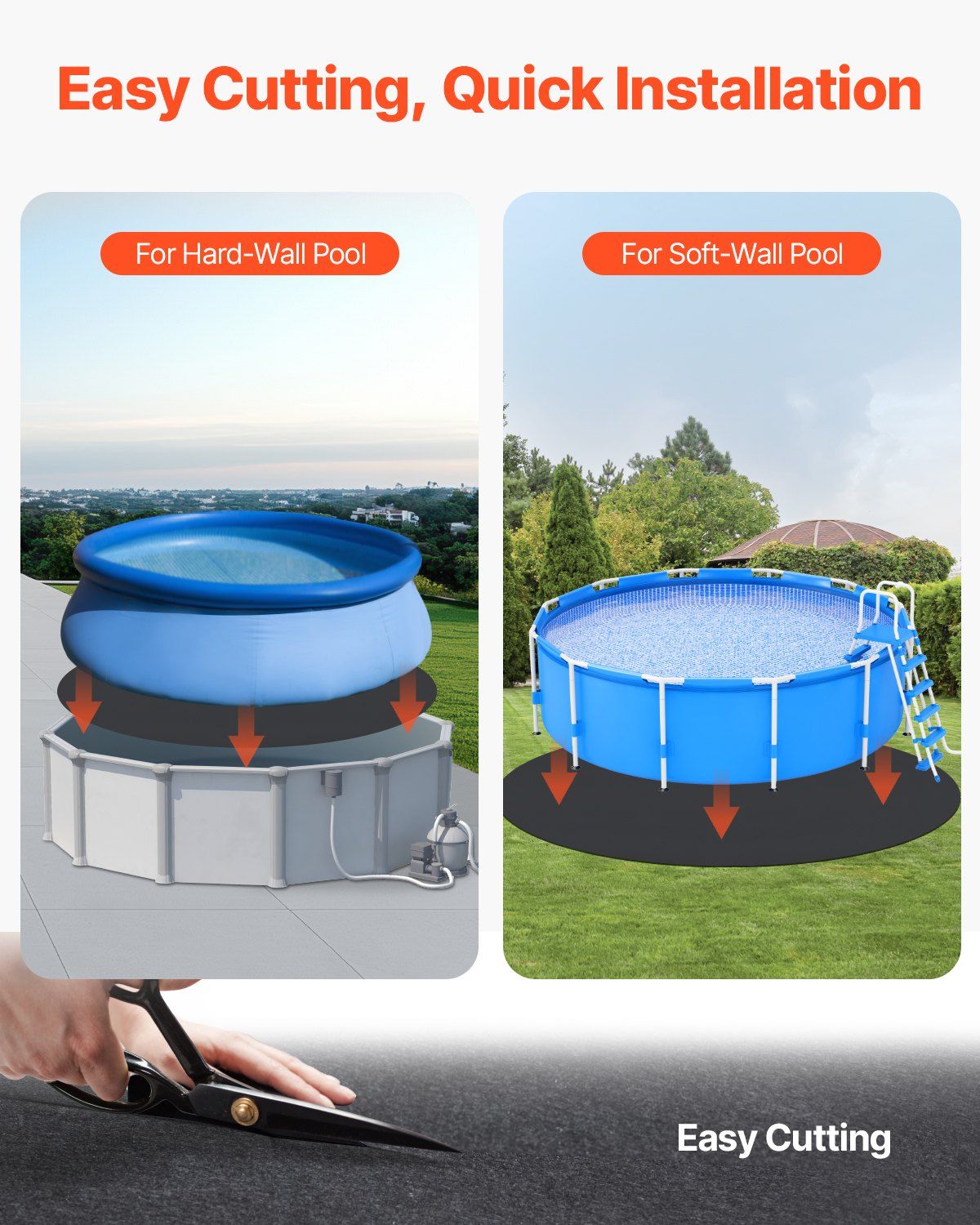 27ft Round Pool Liner Pad, Pool Liner Pad for Above Ground Swimming Pools, Extra-Thick Pool Mat, Prevents Punctures, Recycled Geotextile Material Underlayment Pad, Extend Liner Life