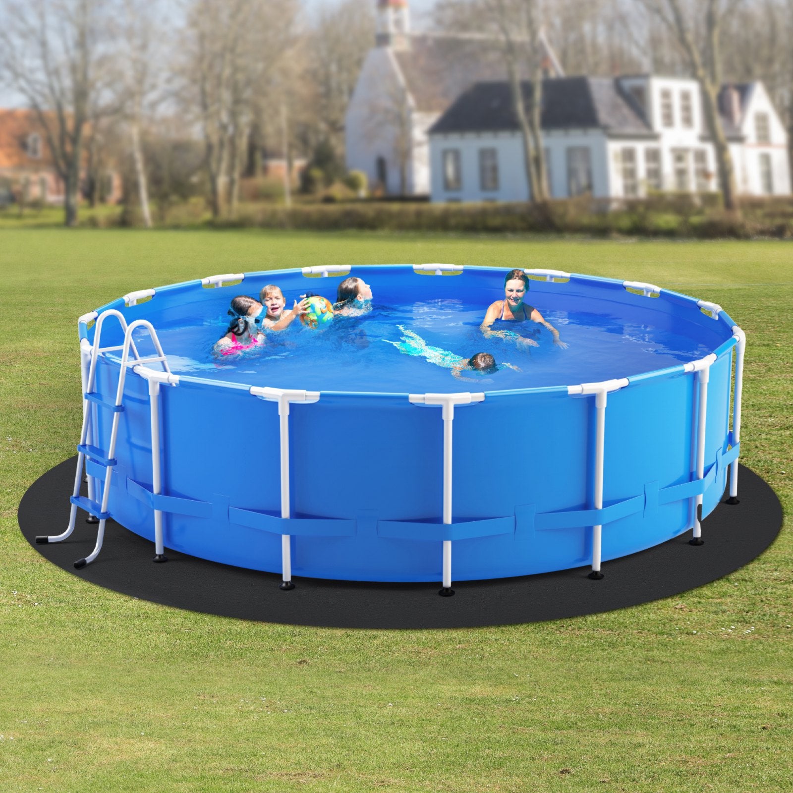 VEVOR 21ft Round Pool Liner Pad, Pool Liner Pad for Above Ground Swimming Pools, Extra-Thick Pool Mat, Prevents Punctures, Recycled Geotextile Material Underlayment Pad, Extend Liner Life