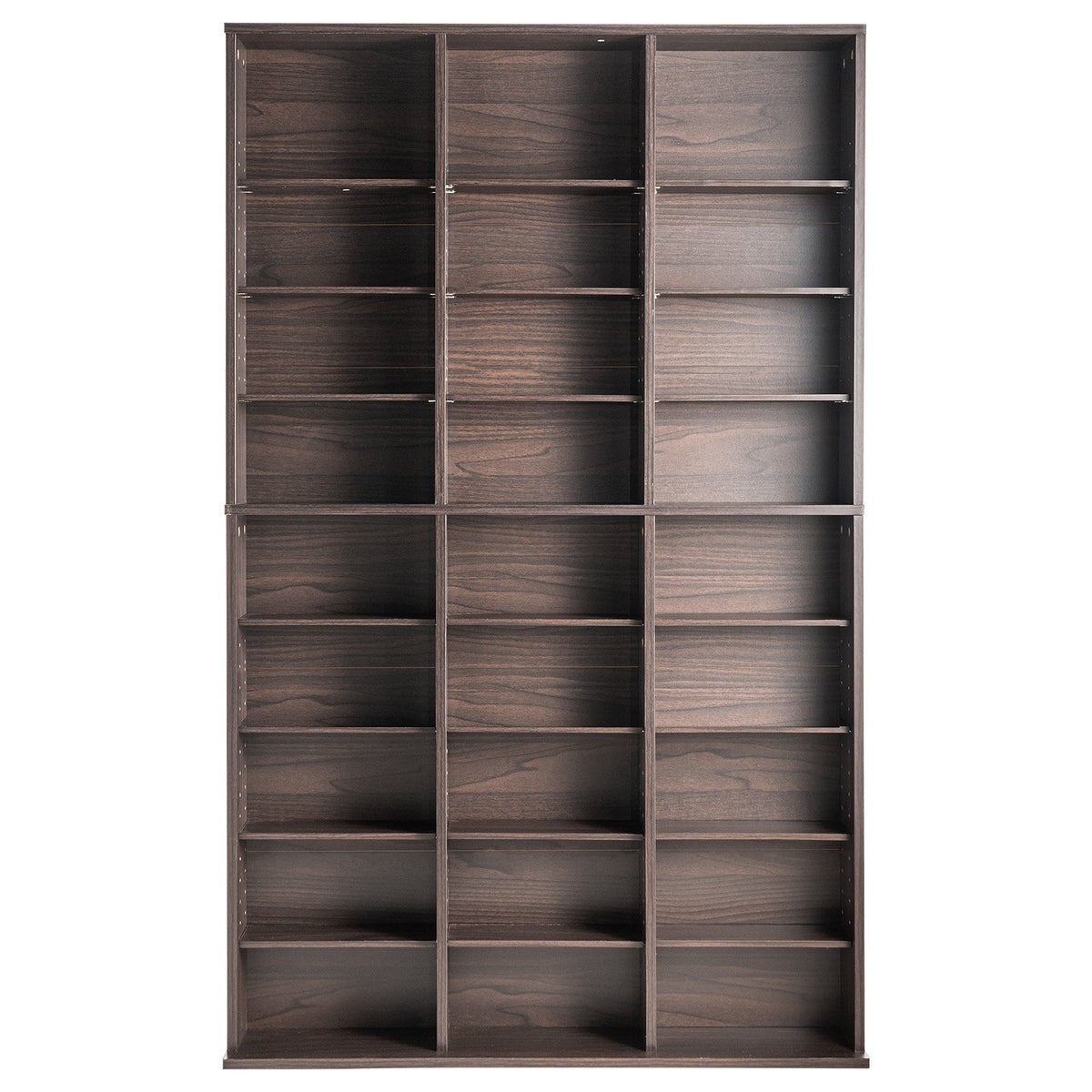VEVOR Media Storage Cabinet, 9-layer DVD Shelf Holds up to 756 CDs, Adjustable CD Shelves 27 Compartments, Protects & Organizes Music, Movie, Video Games or Memorabilia Collections, Espresso