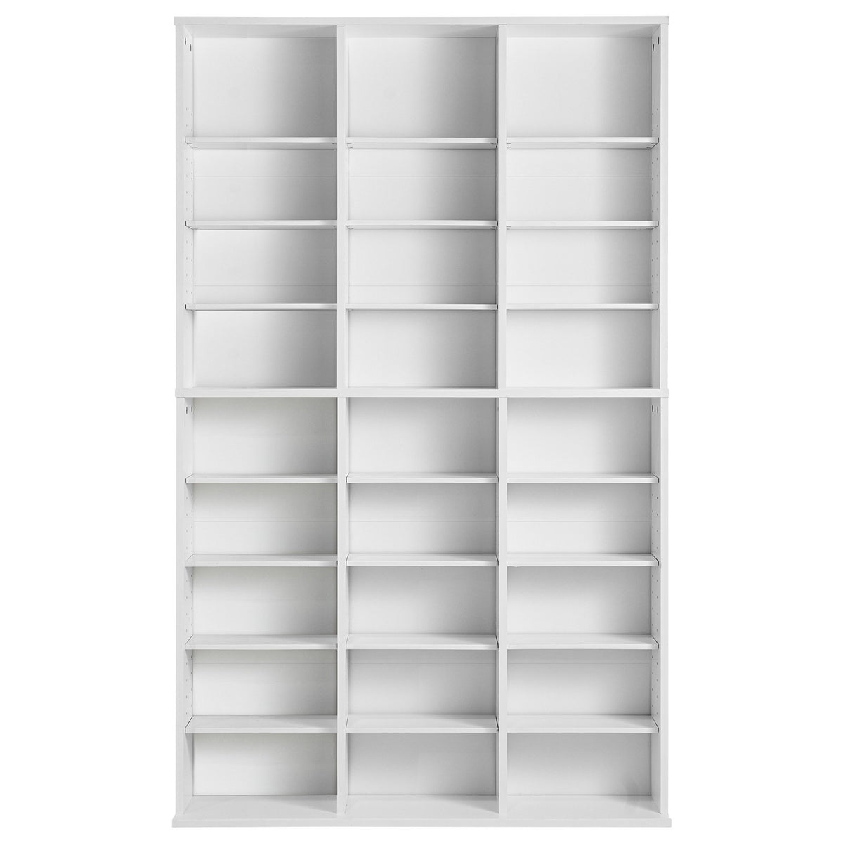 VEVOR Media Storage Cabinet, 9-layer DVD Shelf Holds up to 756 CDs, Adjustable CD Shelves 27 Compartments, Protects & Organizes Music, Movie, Video Games or Memorabilia Collections,White