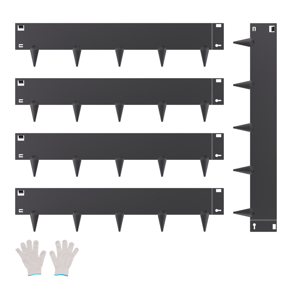 VEVOR Steel Landscape Edging, 5 Packs 990 x 207 mm Rust-Resistant Metal Landscape Edging, Bendable Garden Edging Border, Heavy Duty Lawn Edging, Easy-to-Install, Flower Bed Yard Pathway Divider Black