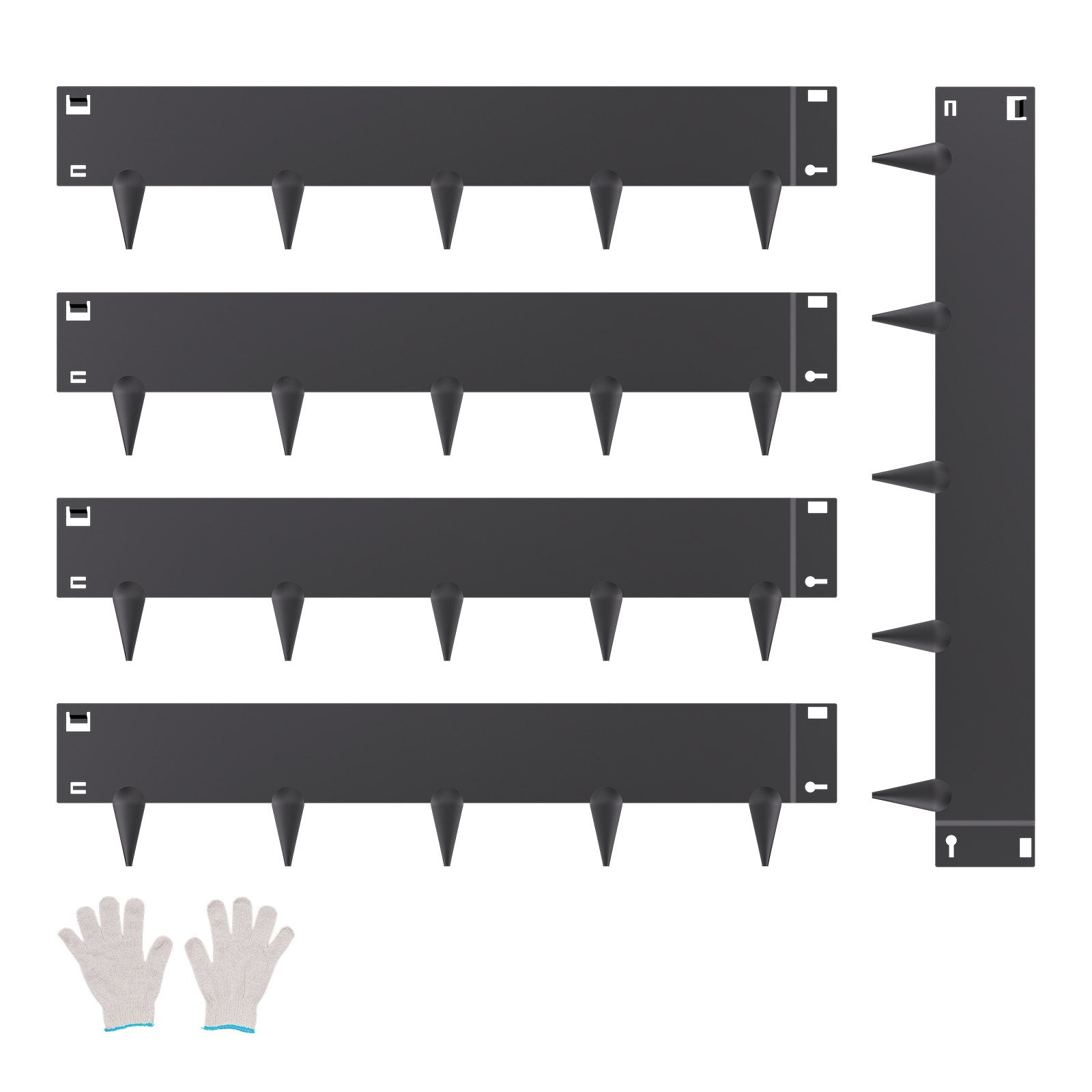 VEVOR Steel Landscape Edging, 5 Packs 990 x 207 mm Rust-Resistant Metal Landscape Edging, Bendable Garden Edging Border, Heavy Duty Lawn Edging, Easy-to-Install, Flower Bed Yard Pathway Divider Black