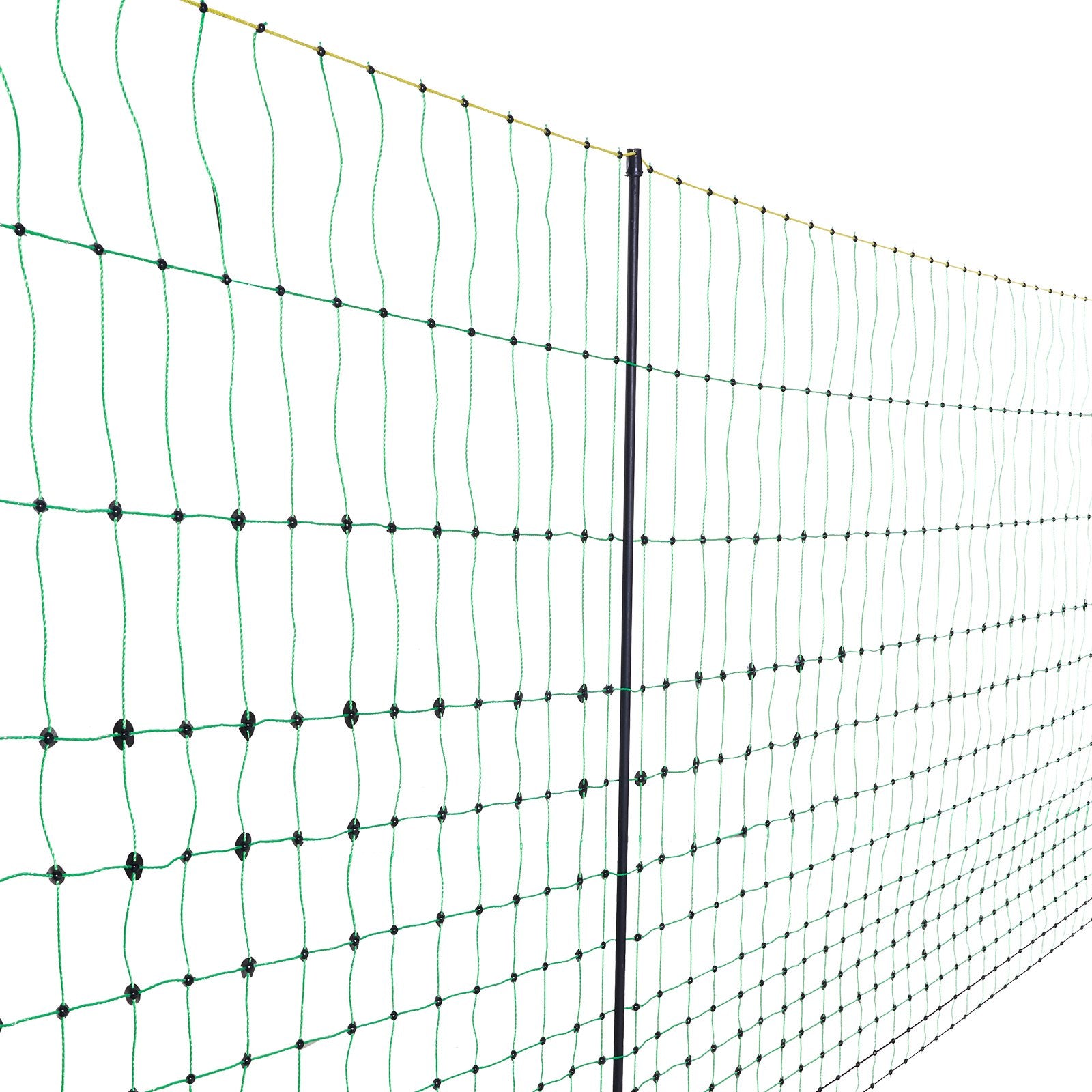 VEVOR Electric Fence Netting, 0.88 x 49.98 m, PE Net Fencing with Posts & Double-Spiked Stakes, Utility Portable Mesh for Goats, Sheep, Lambs, Deer, Hogs, Dogs, Used in Backyards, Farms, and Ranches