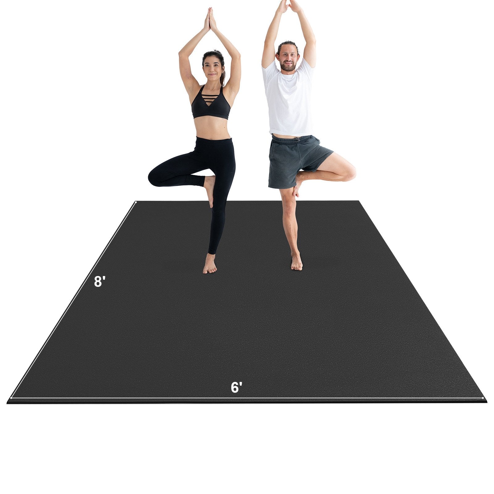 VEVOR Exercise Mat, Non Slip High Density Premium Yoga Mat, Exercise Yoga Mat for Men & Women, Fitness & Exercise Mat with Bag & Carry Strap, for All Types of Home Yoga, Pilate & Floor Workout (8x6ft)